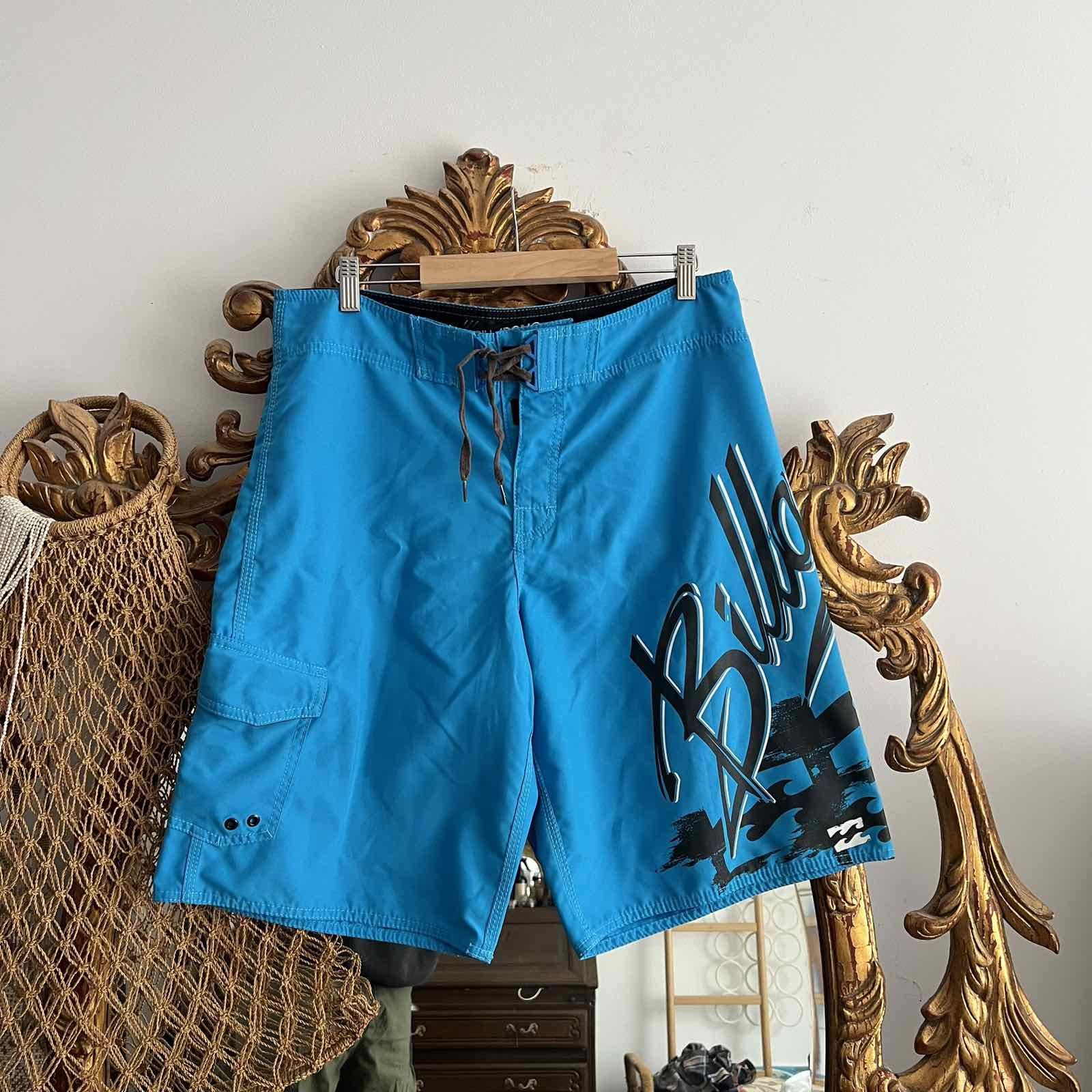 Billabong VTG Blue Tan Billabong Surf Board Shorts Sz 33 Size US 33 - 1 Thumbnail