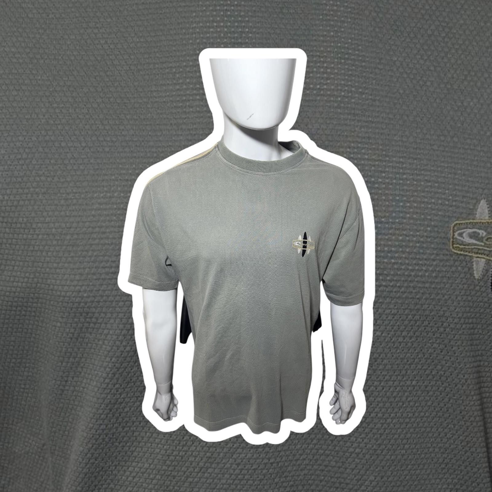 Designer Stylish Grey Sports T-Shirt with Striped Sleeves Size US M / EU 48-50 / 2 - 1 Thumbnail