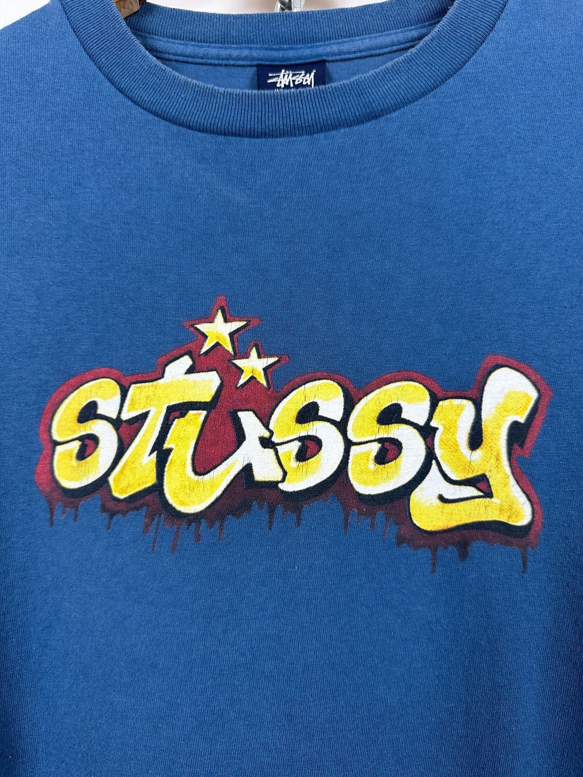 Stussy 00s Vintage Stussy Graphic Logo Single Stitch Blue T-Shirt Size US M / EU 48-50 / 2 - 7 Thumbnail