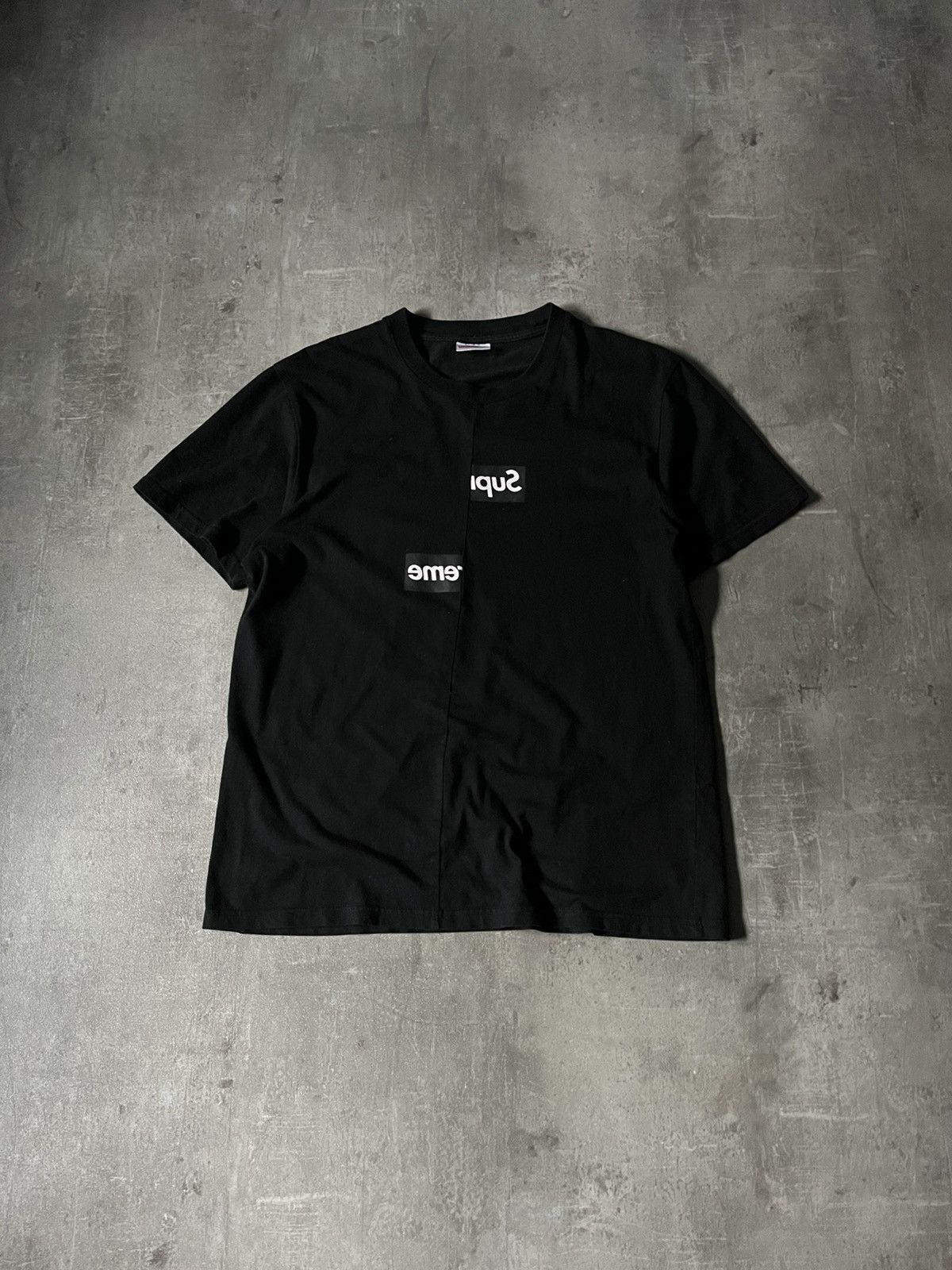 Comme des Garcons Supreme Supreme Comme des Garcons split box logo black T shirt Grailed