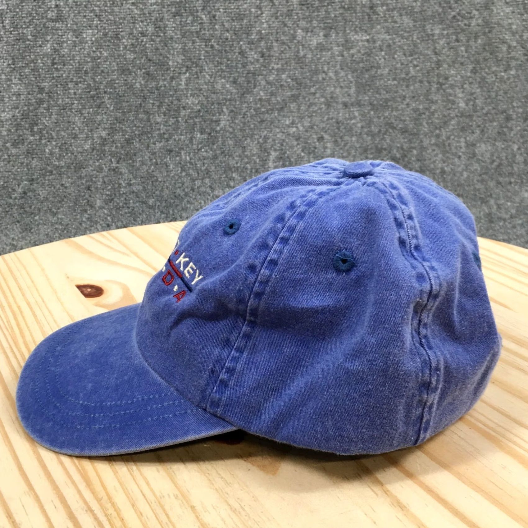 Vintage Ahead Blue Canvas Baseball Cap OS Mens Embroidered Longboat Key Florida Summer Hat Size ONE SIZE - 5 Thumbnail