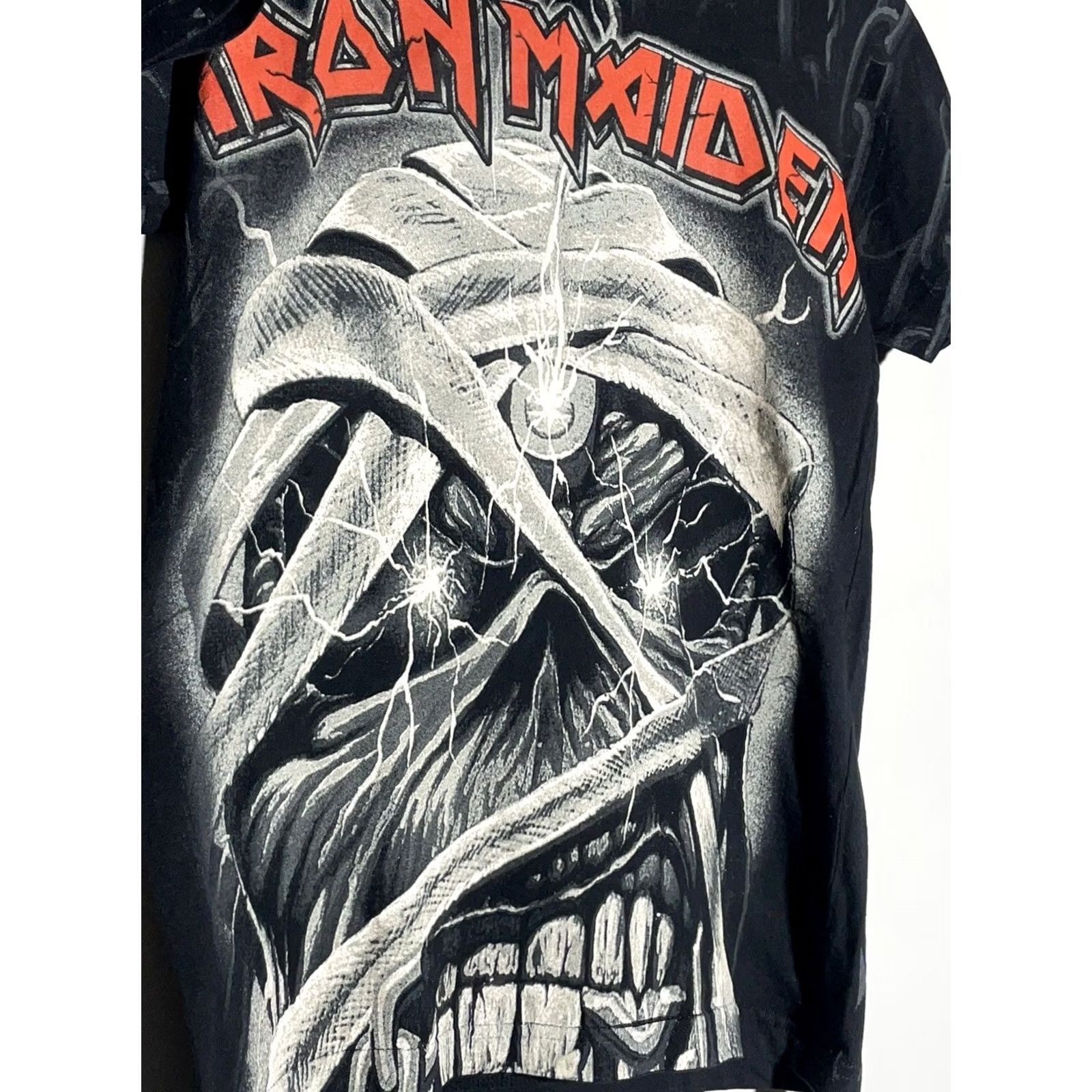 Vintage Iron Maiden T-Shirt Small Black Cotton Crew Neck Short Sleeve Band Logo Overprint 2008 Vintage: No Mens Mens? Size US S / EU 44-46 / 1 - 3 Thumbnail