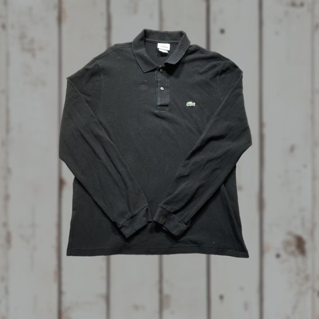Lacoste Lacoste Polo Shirt Mens XL Black Long Sleeve Pique Croc Logo Golf Casual Size US XL / EU 56 / 4 - 1 Thumbnail