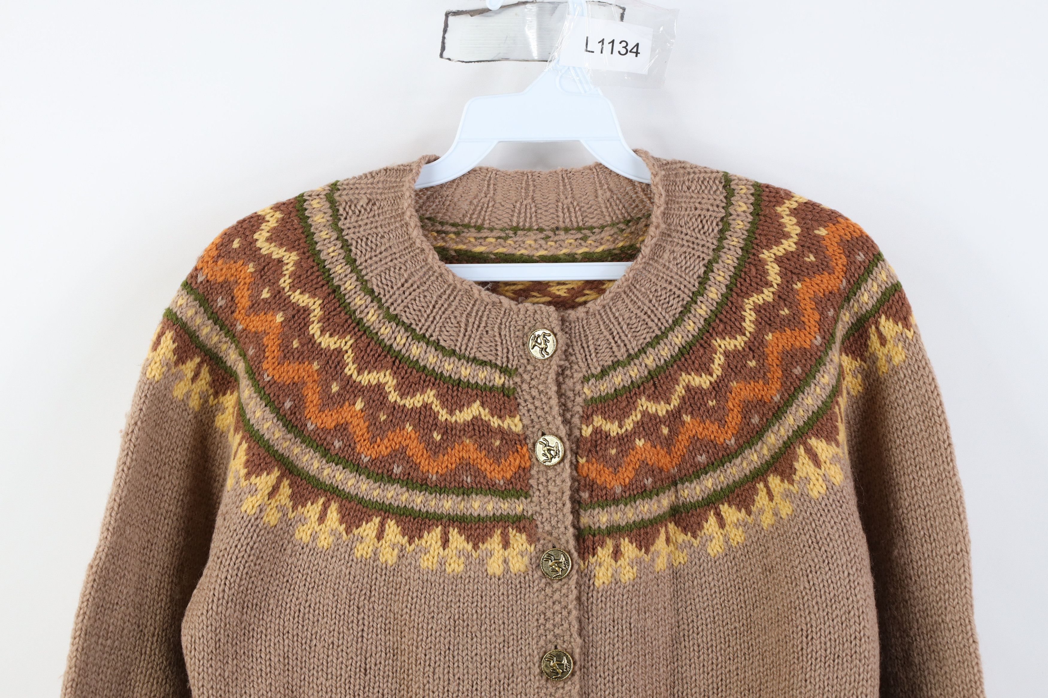 Vintage Vintage 70s Mid Century Modern MCM Fair Isle Sweater Size M / US 6-8 / IT 42-44 - 2 Thumbnail