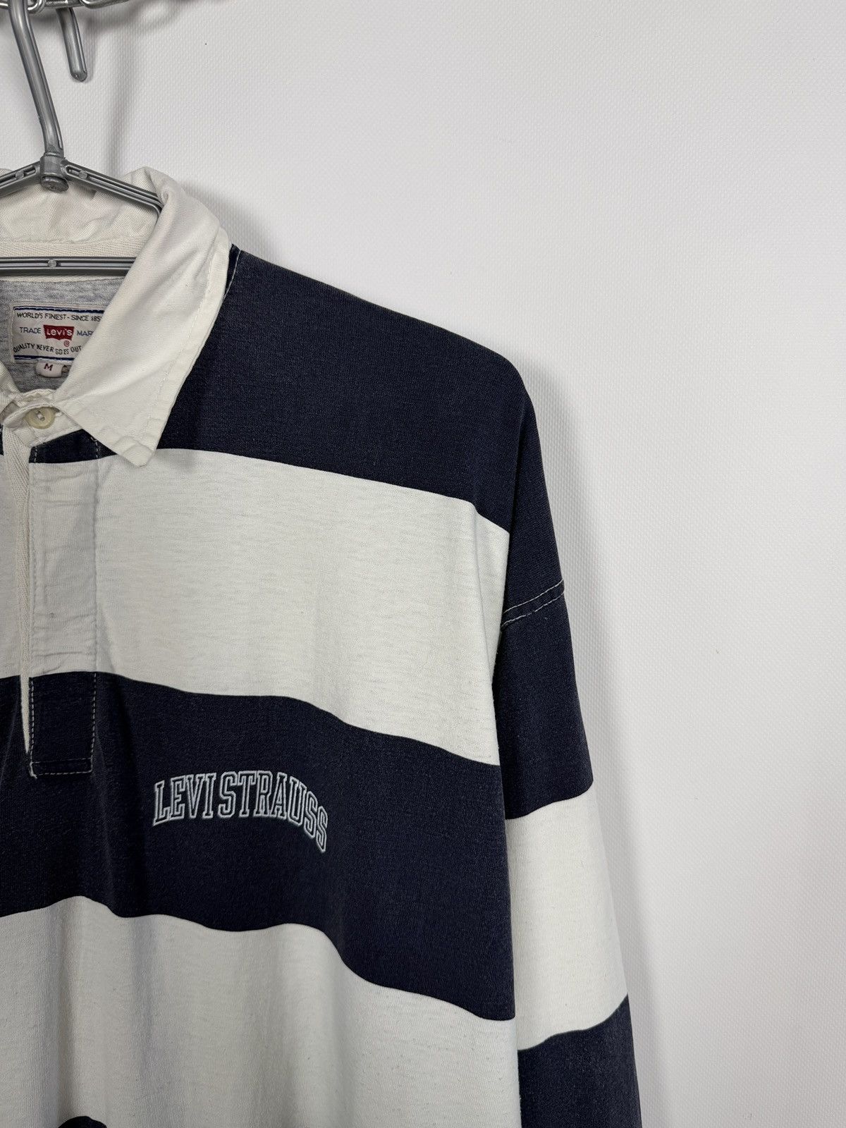 Levi's Vintage Clothing Vintage 90s Levi’s Long Sleeve Striped Polo Shirt Rugby Sz M Size US M / EU 48-50 / 2 - 2 Thumbnail
