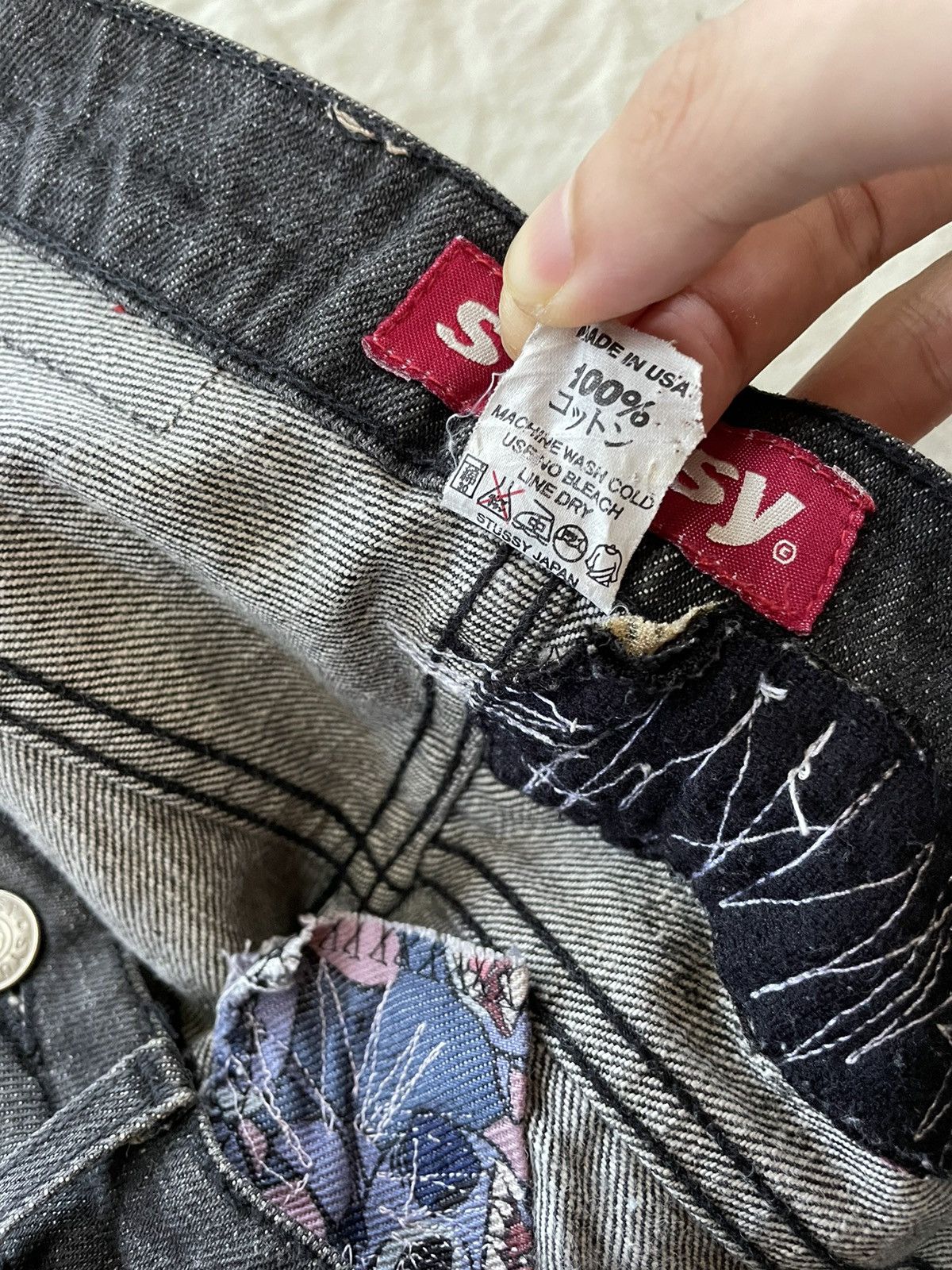 Stussy Stussy Denim Repaired Distressed Jeans Size US 32 / EU 48 - 6 Thumbnail