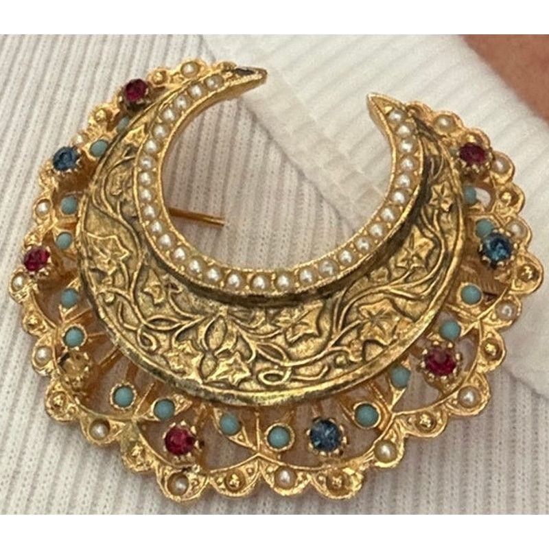 Vintage Vtg mid century Crown Brooch & earrings Art Jewelry Company Size ONE SIZE - 2 Thumbnail