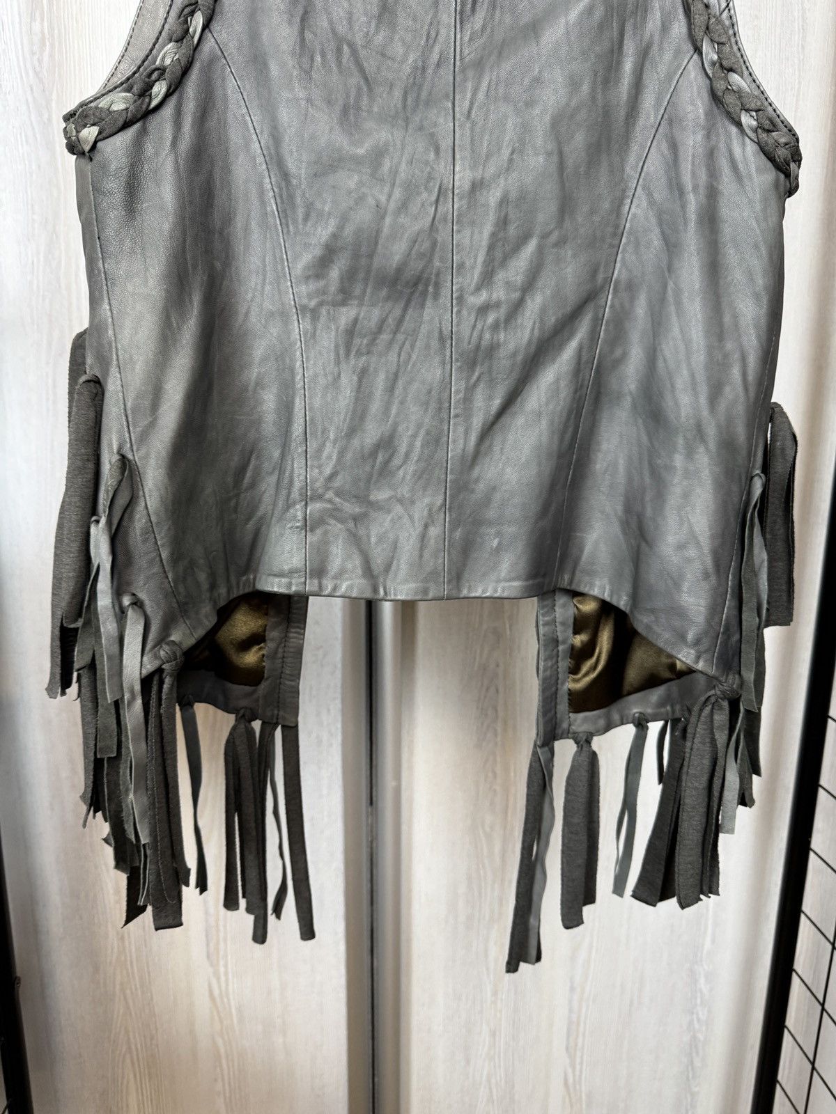 Genuine Leather Goosecraft grey leather avant garde vest women’s Size S / US 4 / IT 40 - 13 Thumbnail
