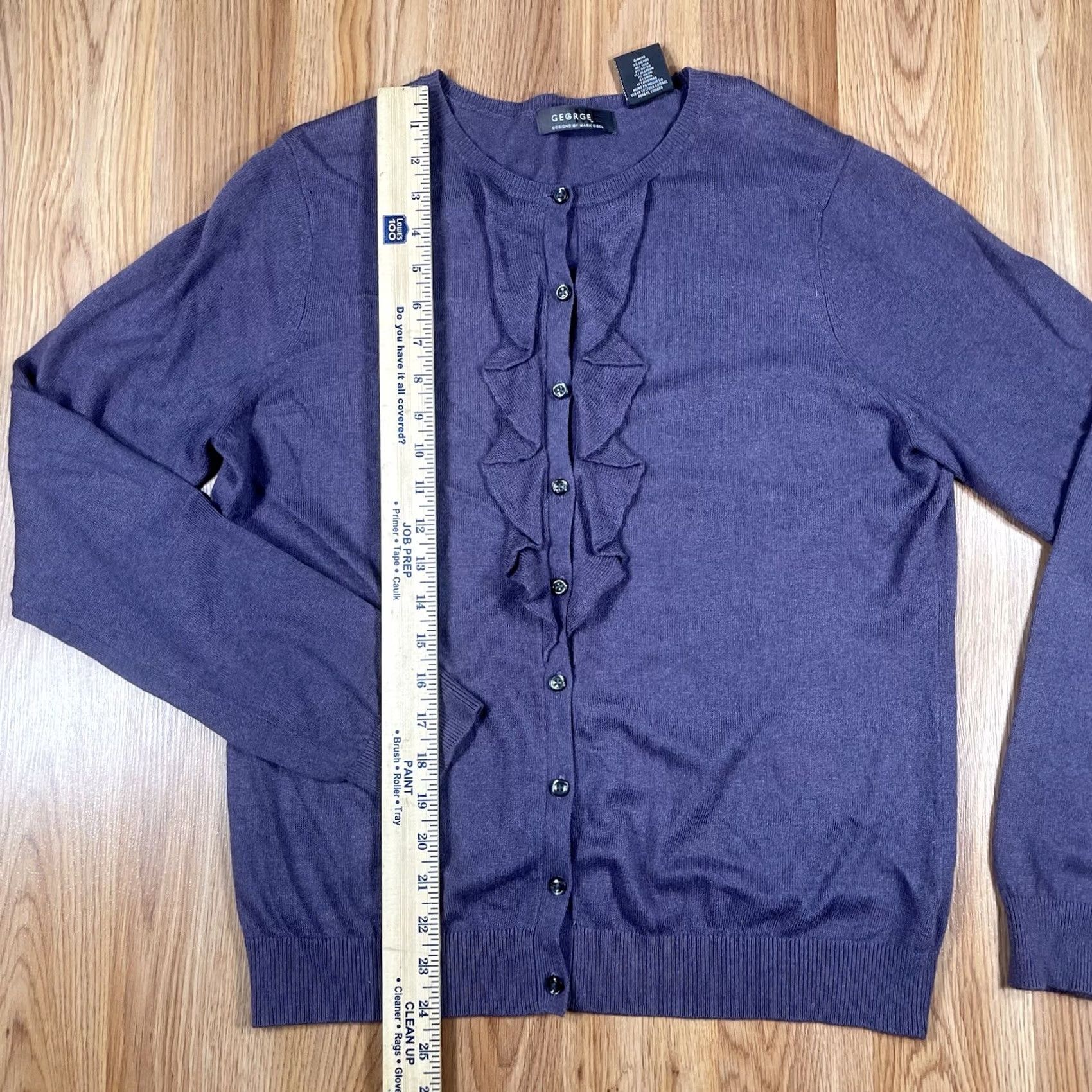 George George Me Sweater Womens XL X-Large Gray Long Sleeve Cardigan Knit Silk Blend Size XL / US 12-14 / IT 48-50 - 3 Thumbnail