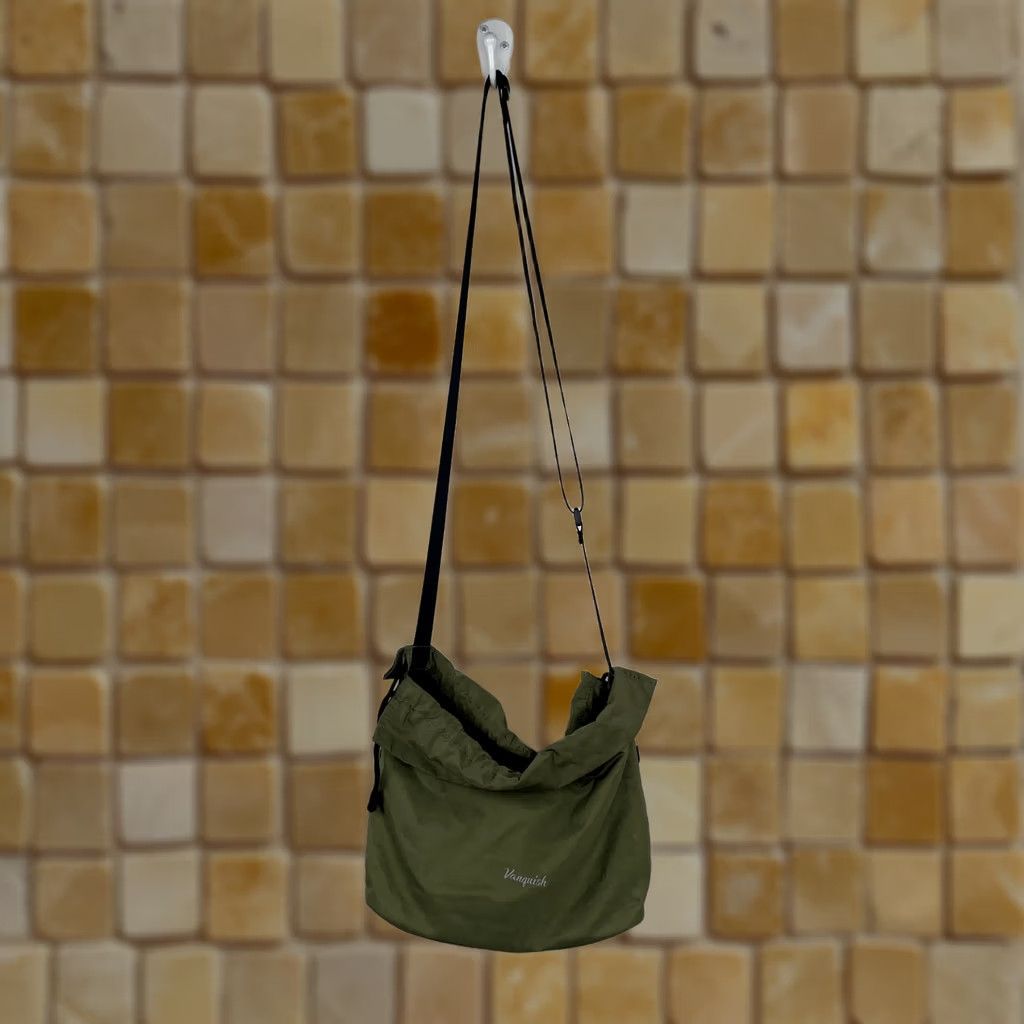 Vintage Vanquish Japan Drawstring Satchel Bag Green Nylon Satchel 9.5"W 8"H 4"D Mens Size ONE SIZE - 1 Thumbnail