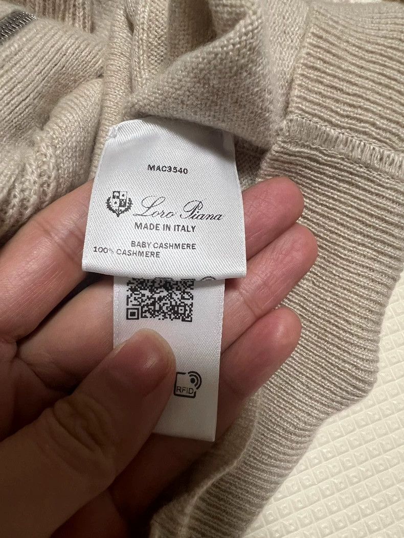 Loro Piana LORO PIANA Sheepskin cap sweater, oatmeal baby cashmere Size S / US 4 / IT 40 - 4 Thumbnail