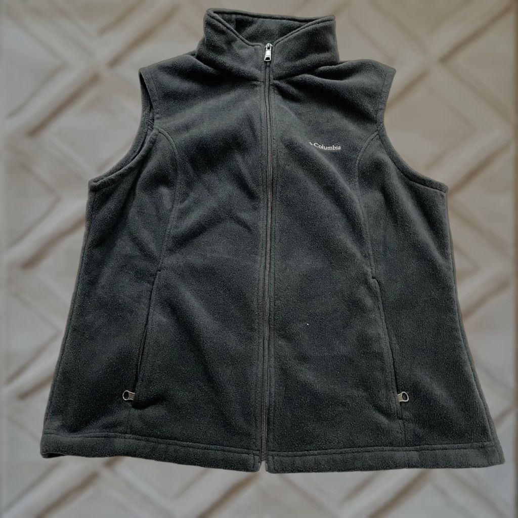 Vintage Columbia Benton Springs Vest XL Black Full Zip Pockets High Neck Women Size XL / US 12-14 / IT 48-50 - 1 Thumbnail