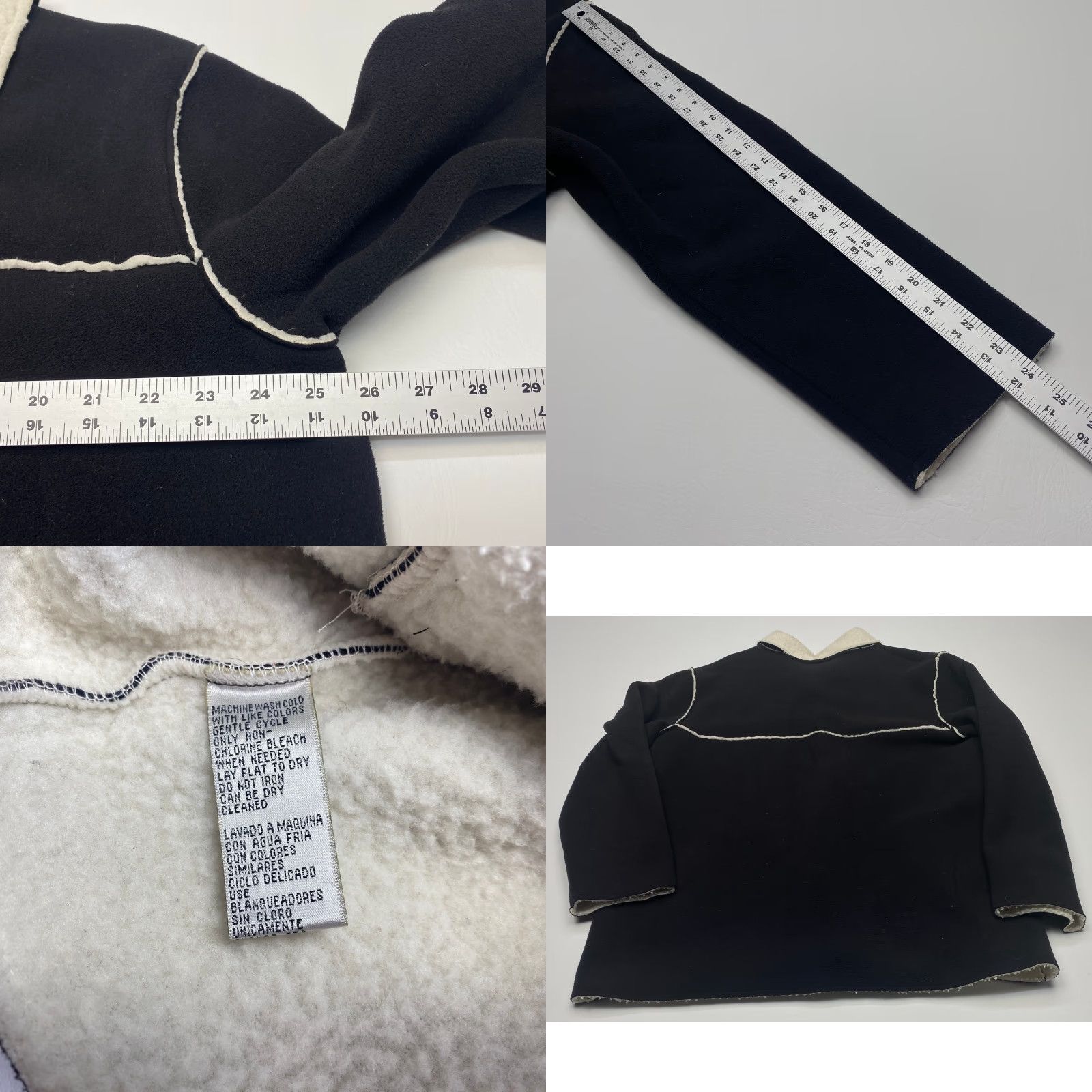 Evan Picone VINTAGE Evan-Picone Fleece Jacket Womens 1X Black Button Up Serpa Lined Pocket 7607 Size XL / US 12-14 / IT 48-50 - 8 Thumbnail