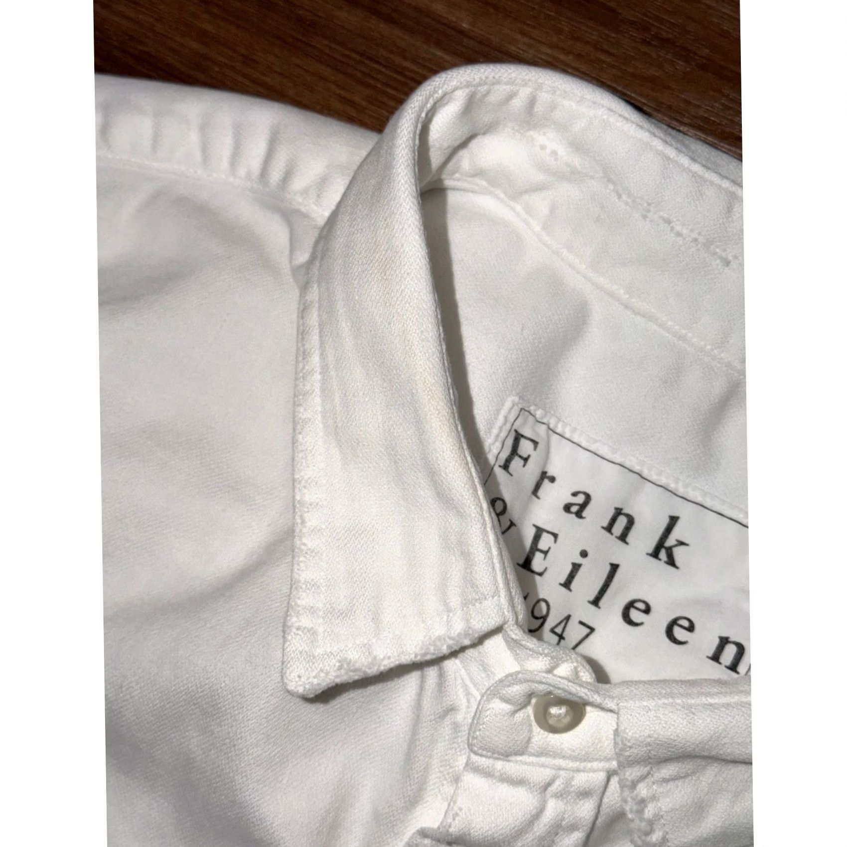 Frank & Eileen VINTAGE Frank & Eileen Luke White Distressed Raw Hem Button Down Shirt White Men 2XL Size US XXL / EU 58 / 5 - 4 Thumbnail