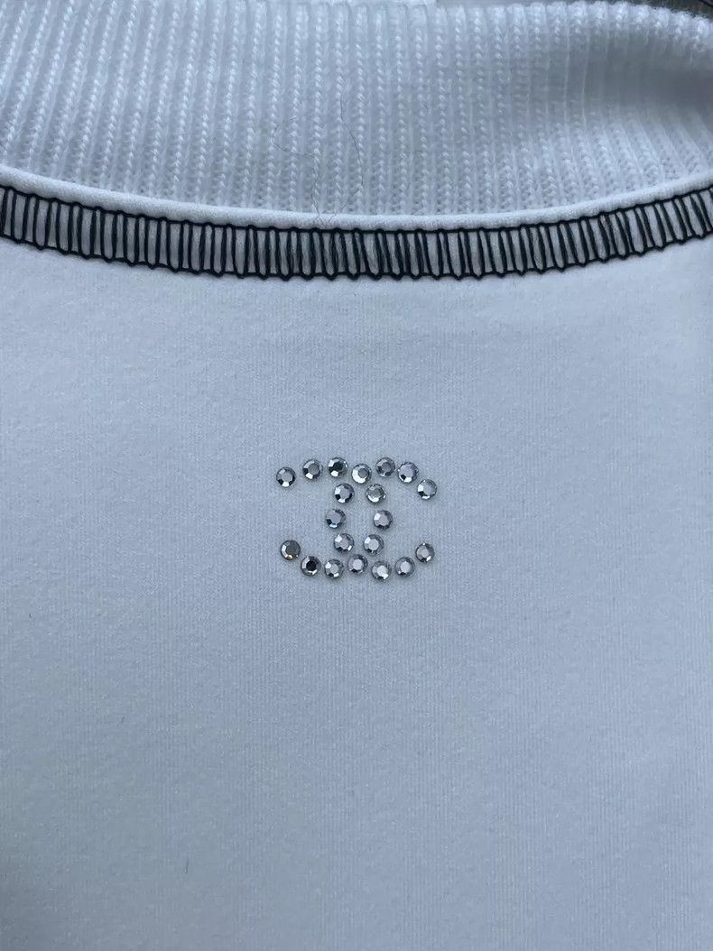 Chanel Chanel Black and White Logo Short Sleeve TShirt -2505 Size US S / EU 44-46 / 1 - 4 Thumbnail