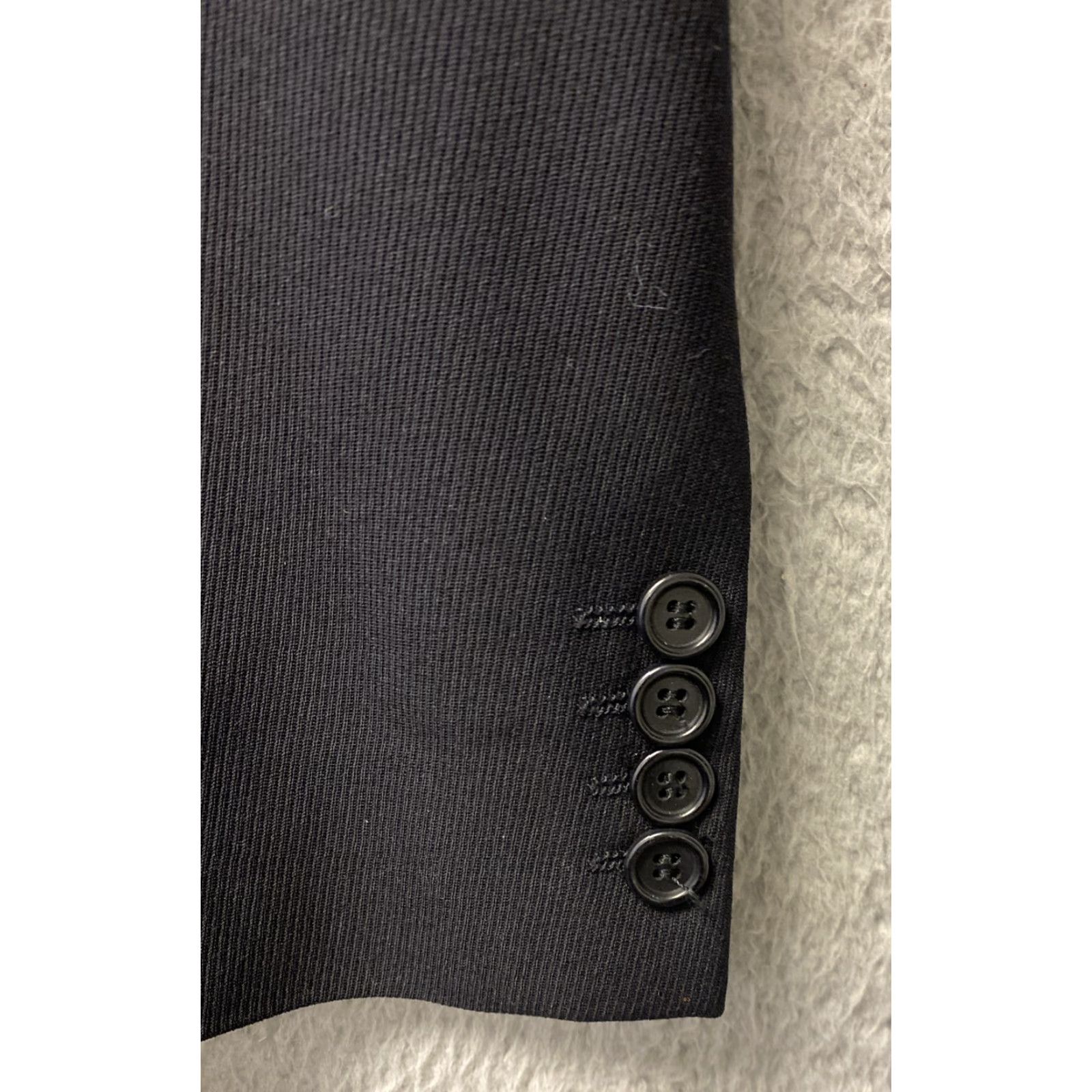 Hugo Boss VINTAGE Hugo Boss Blazer Mens 40R Knit Wool Black Three-Button Notch Lapel Single-Breasted Chest 42 Made USA Mens Size 40R - 5 Thumbnail