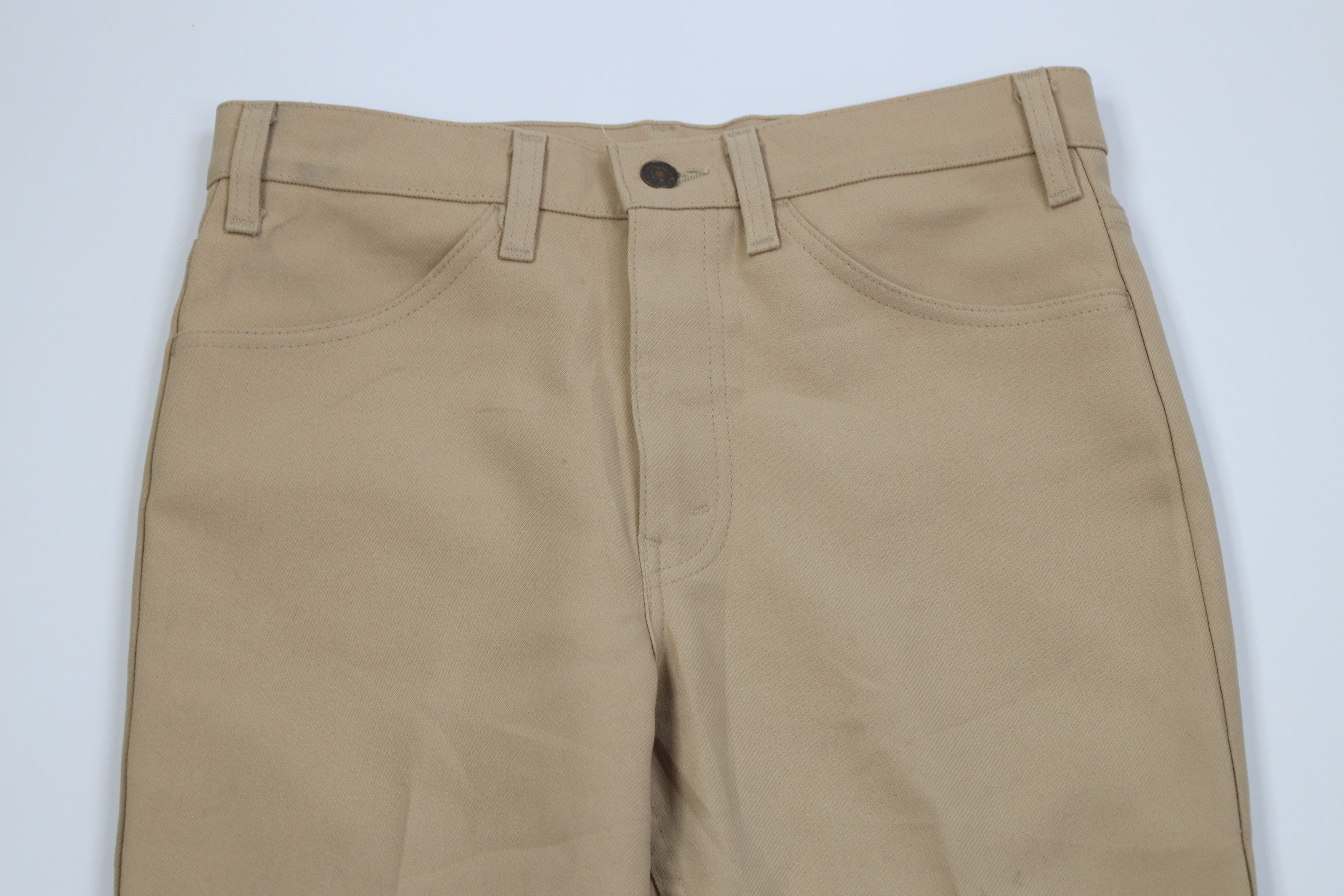 Levi's Vintage 70s Levis Knit Flared Wide Leg Chino Pants Wheat USA Size US 32 / EU 48 - 2 Thumbnail