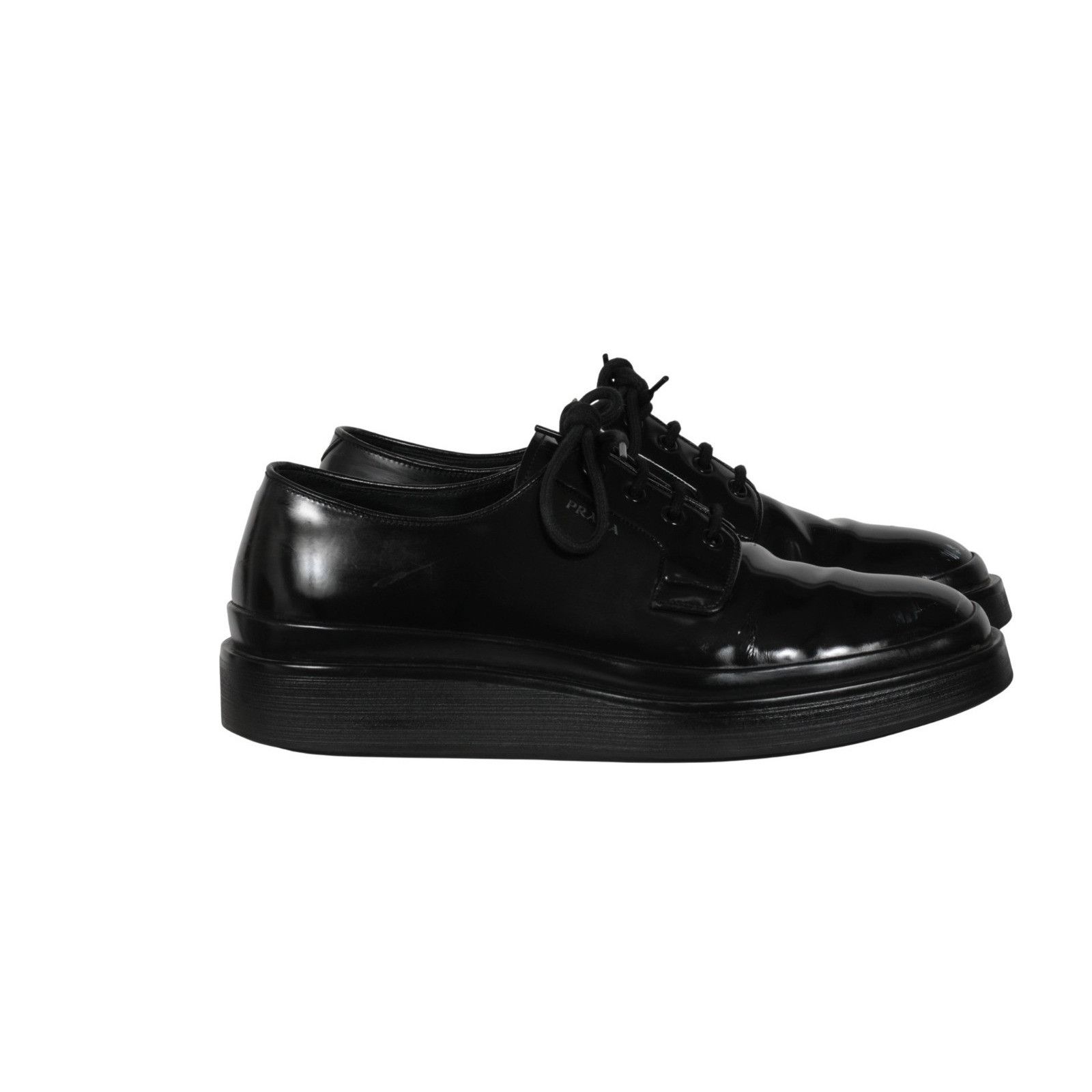 Prada Black Leather Oxford Chunky Derby - 02631 Size US 10.5 / EU 43-44 - 11 Thumbnail