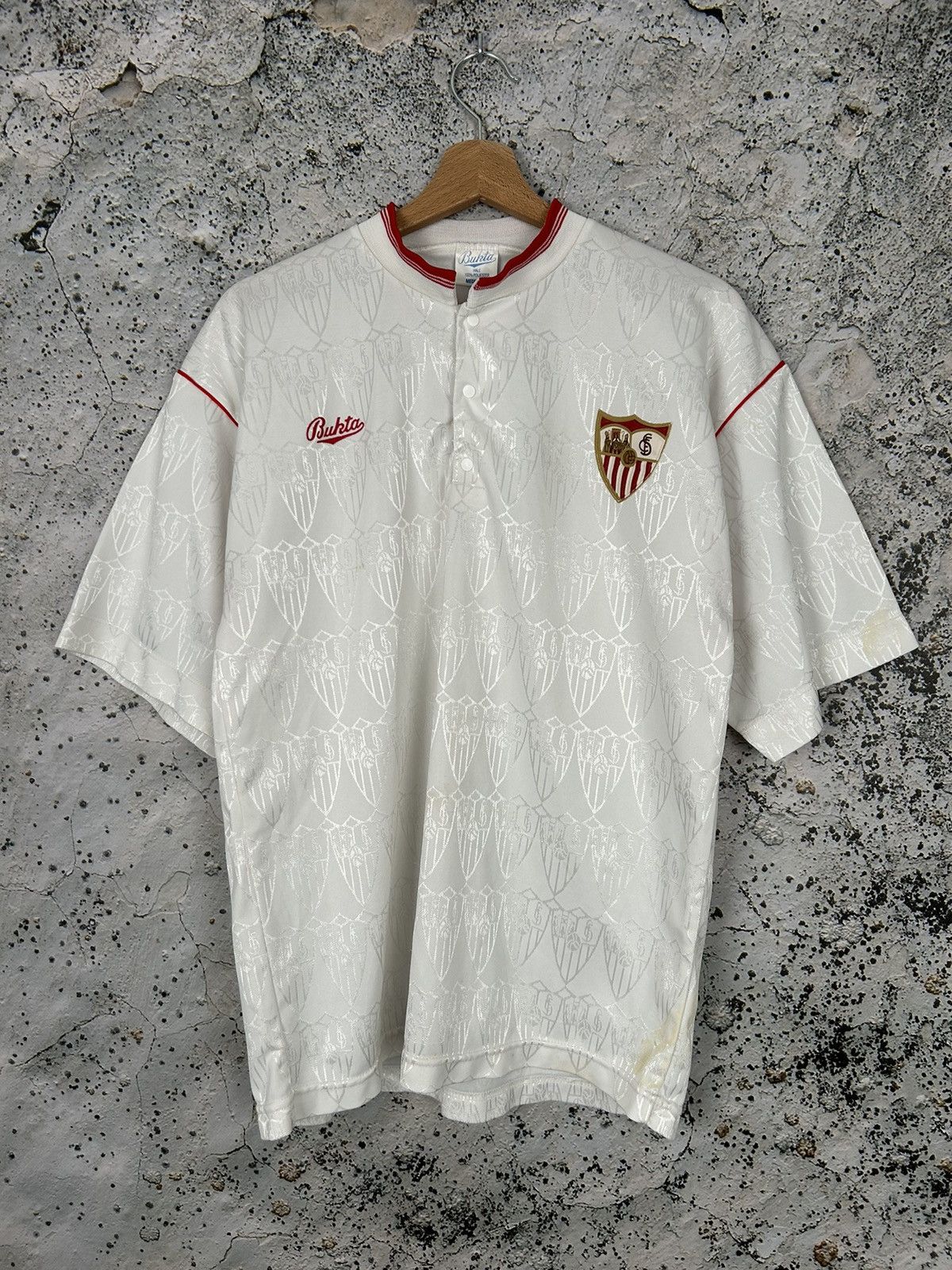 Vintage Vintage Sevilla FC 90-92 Ultra Rare Soccer Jersey Bukta Size US L / EU 52-54 / 3 - 1 Thumbnail