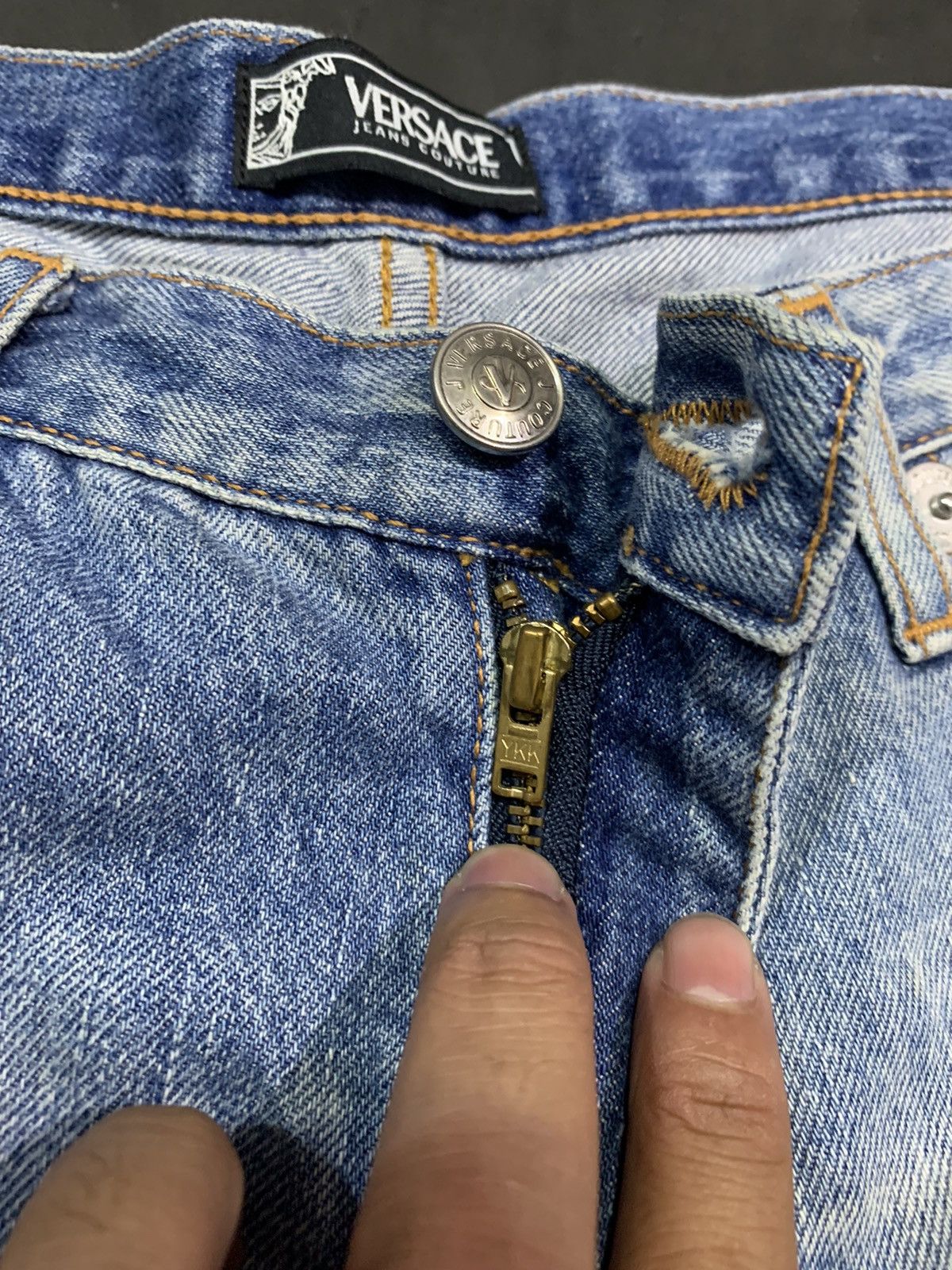 Versace 🖤BLACKDAY🖤Versace distressed flared jeans Size 31" - 8 Thumbnail