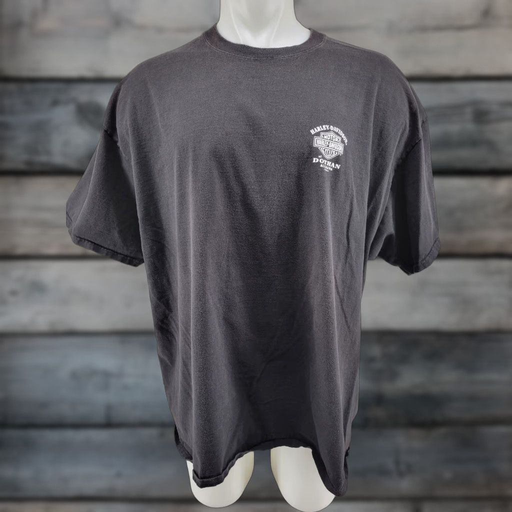 Harley Davidson Harley-Davidson T-Shirt Mens 3XL Black I Got Mine At Dothan Alabama Solid Short Sleeve Logo Print Vintage No Size US XXL / EU 58 / 5 - 1 Thumbnail