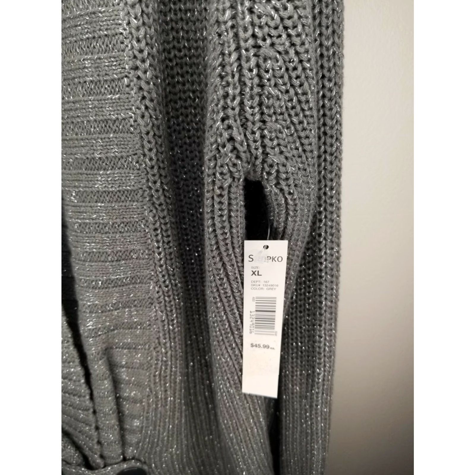 Vintage VINTAGE? No, it's not vintage. Willow Bay Cardigan Gray Women's XL Sweater NWT Size XL Sperkles Size XL / US 12-14 / IT 48-50 - 4 Thumbnail