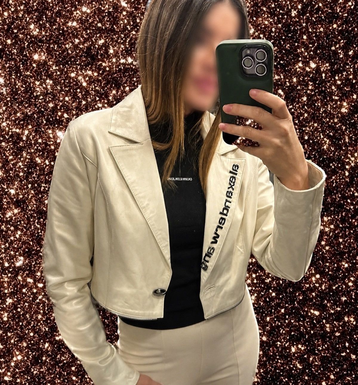 Alexander Wang Cropped Blazer Cream Logo Hardware Jacket Designer Zip Size S / US 4 / IT 40 - 4 Thumbnail