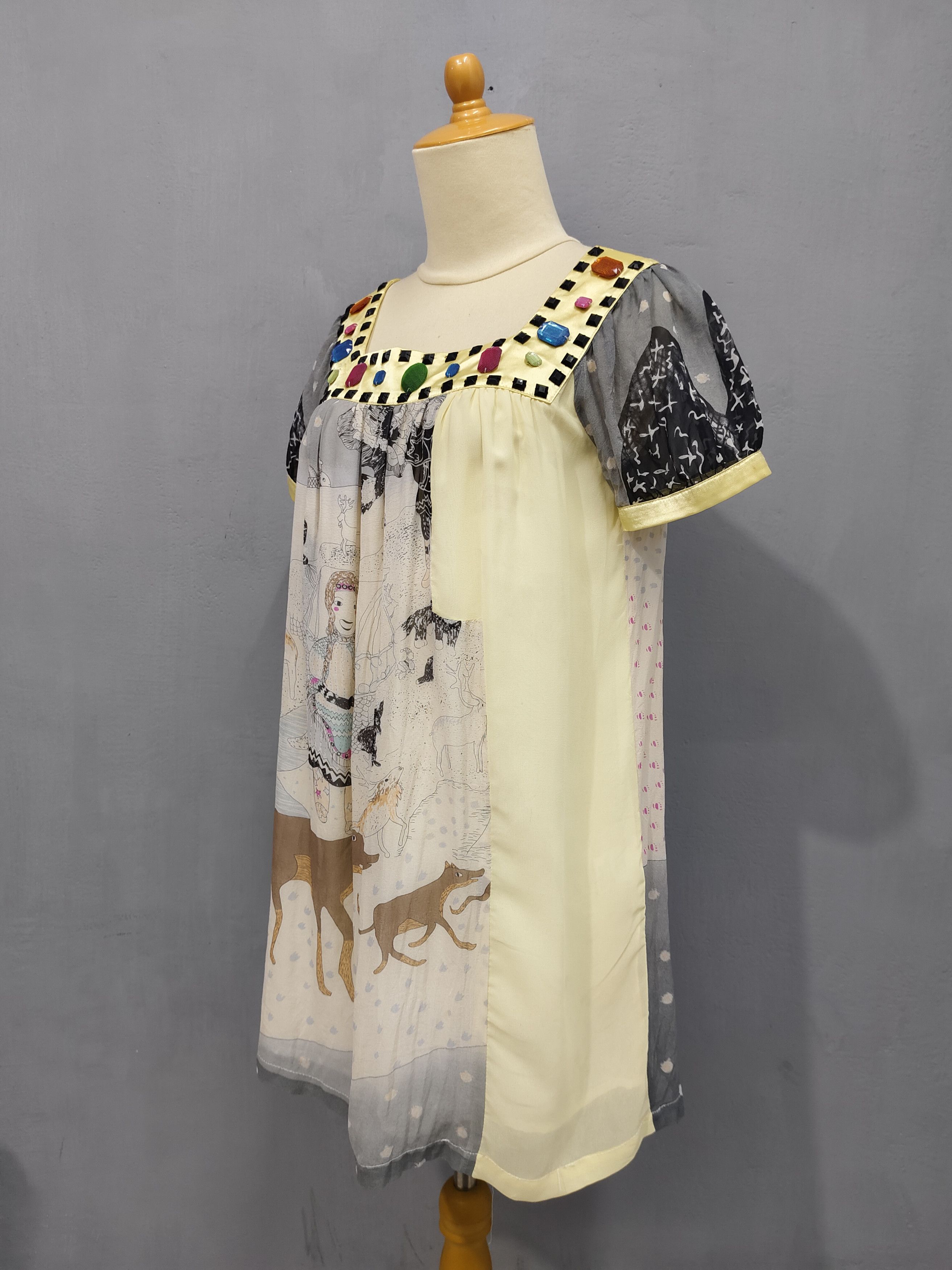Tsumori Chisato RARE Runway Art Piece❤️‍🔥TC Fairy Tale Jewel Sheer Shiffon Size M / US 6-8 / IT 42-44 - 4 Thumbnail