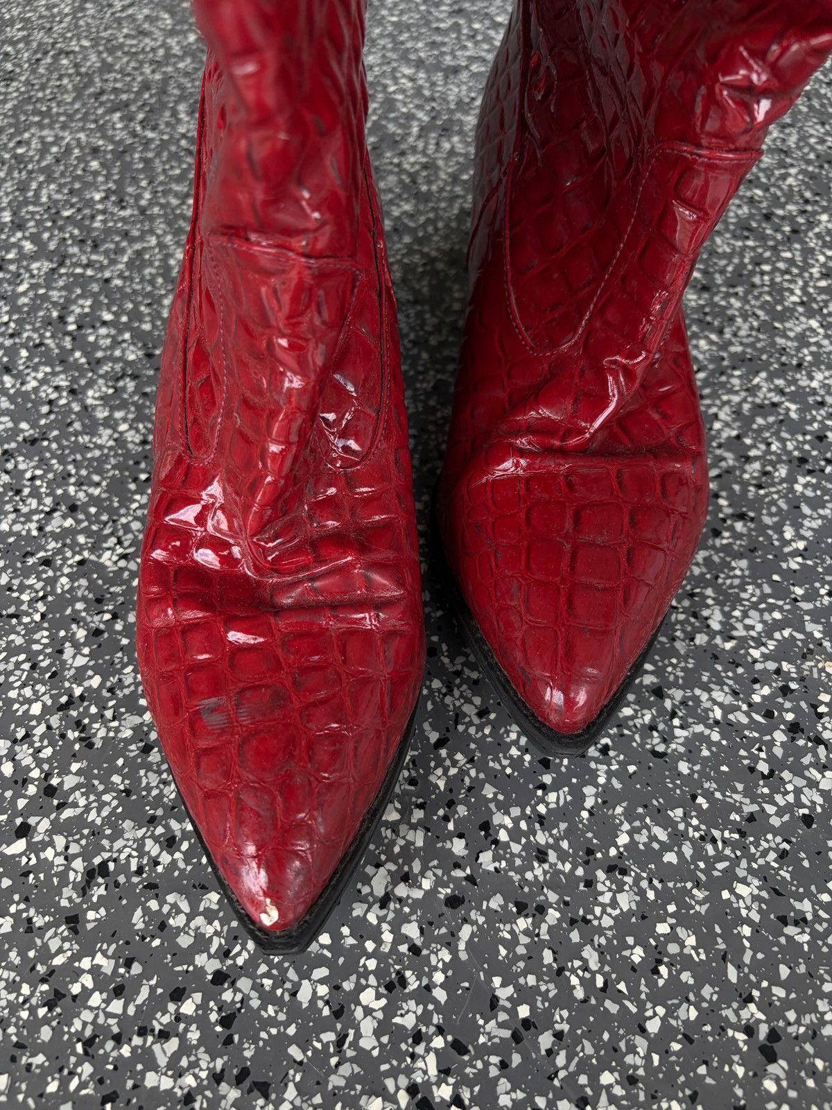 Other Faux Croc Knee High Cowboy Boots Size US 6.5 / IT 36.5 - 6 Thumbnail