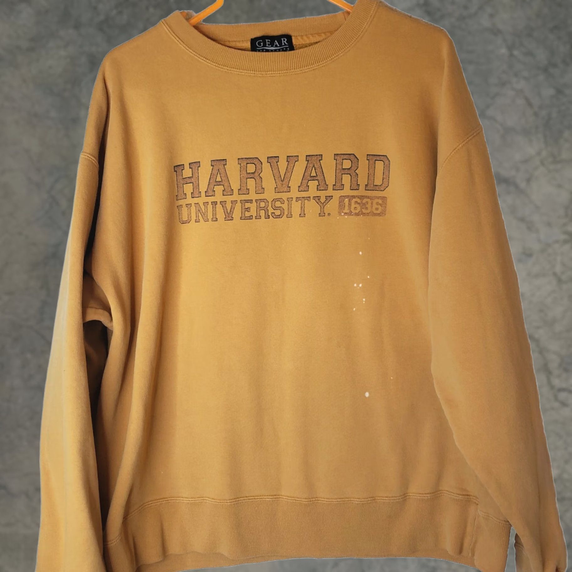 Vintage Gear for Sports Sweatshirt Men's Small Mustard Long Sleeve Harvard University Size US S / EU 44-46 / 1 - 1 Thumbnail