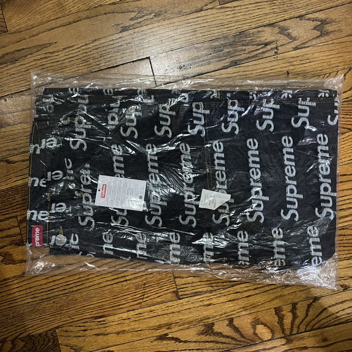 Supreme Supreme Jaquard Logos DoubleKnee Rigid Indigo Denim Size 36 Size US 36 / EU 52 - 3 Thumbnail