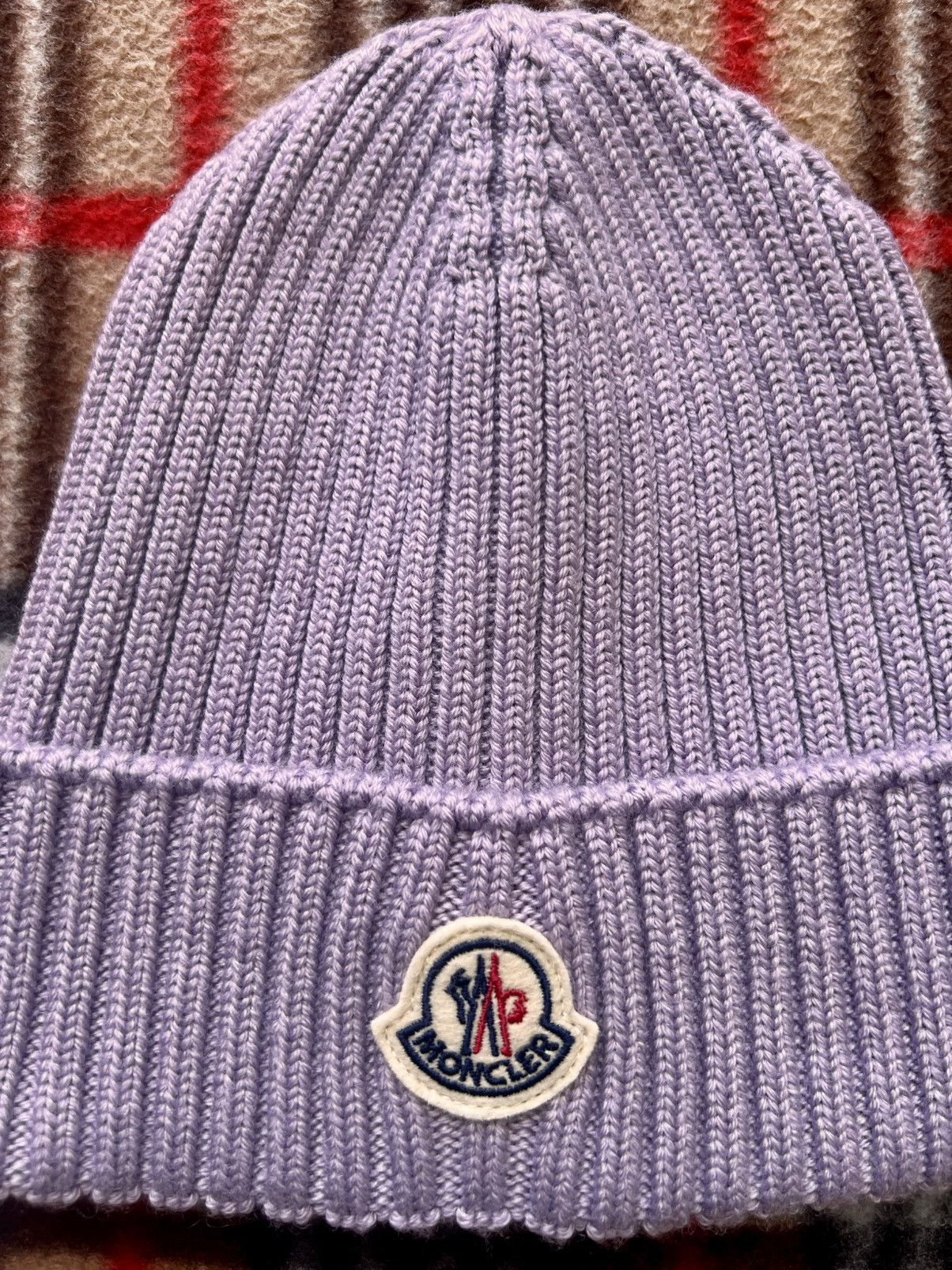 Moncler Moncler Berretto Tricot Beanie Lilac cap hat wool logo purpl Size ONE SIZE - 9 Thumbnail
