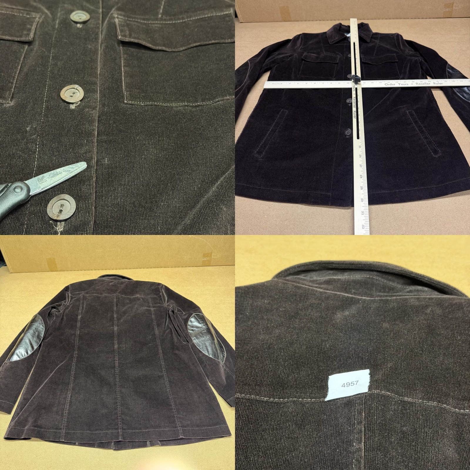 Vintage Harve Benard Jacket Womens 10 Brown Corduroy Elbow Patches Button Front Pockets Size L / US 10 / IT 46 - 8 Thumbnail