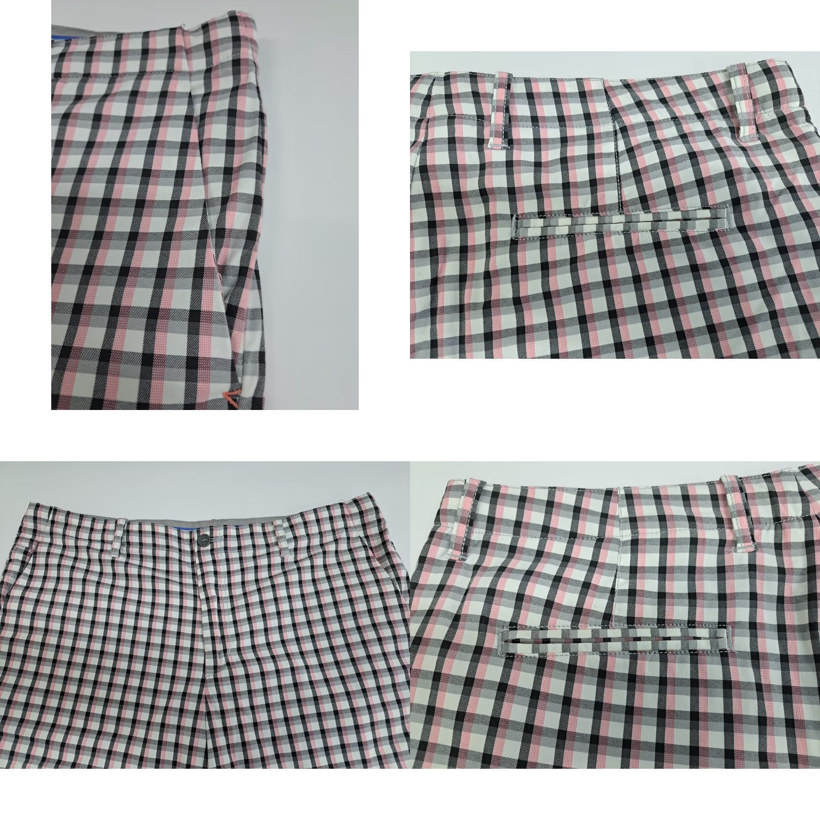 Tommy Bahama Tommy Bahama Casual Shorts Mens Size 38 Plaid Pink/Black/White Quick Dry Moisture Wicking Pockets Golf Travel Athletic Front Flat Front Size US 38 / EU 54 - 8 Thumbnail
