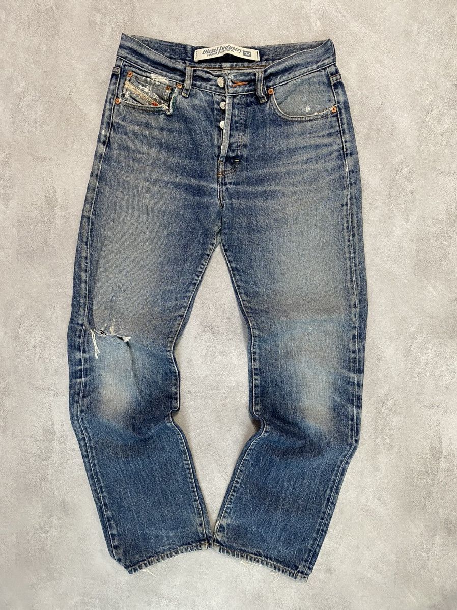 Diesel 💎 Crazy Faded Wash Diesel Essential Flared Punk jeans hype Size US 31 - 1 Thumbnail