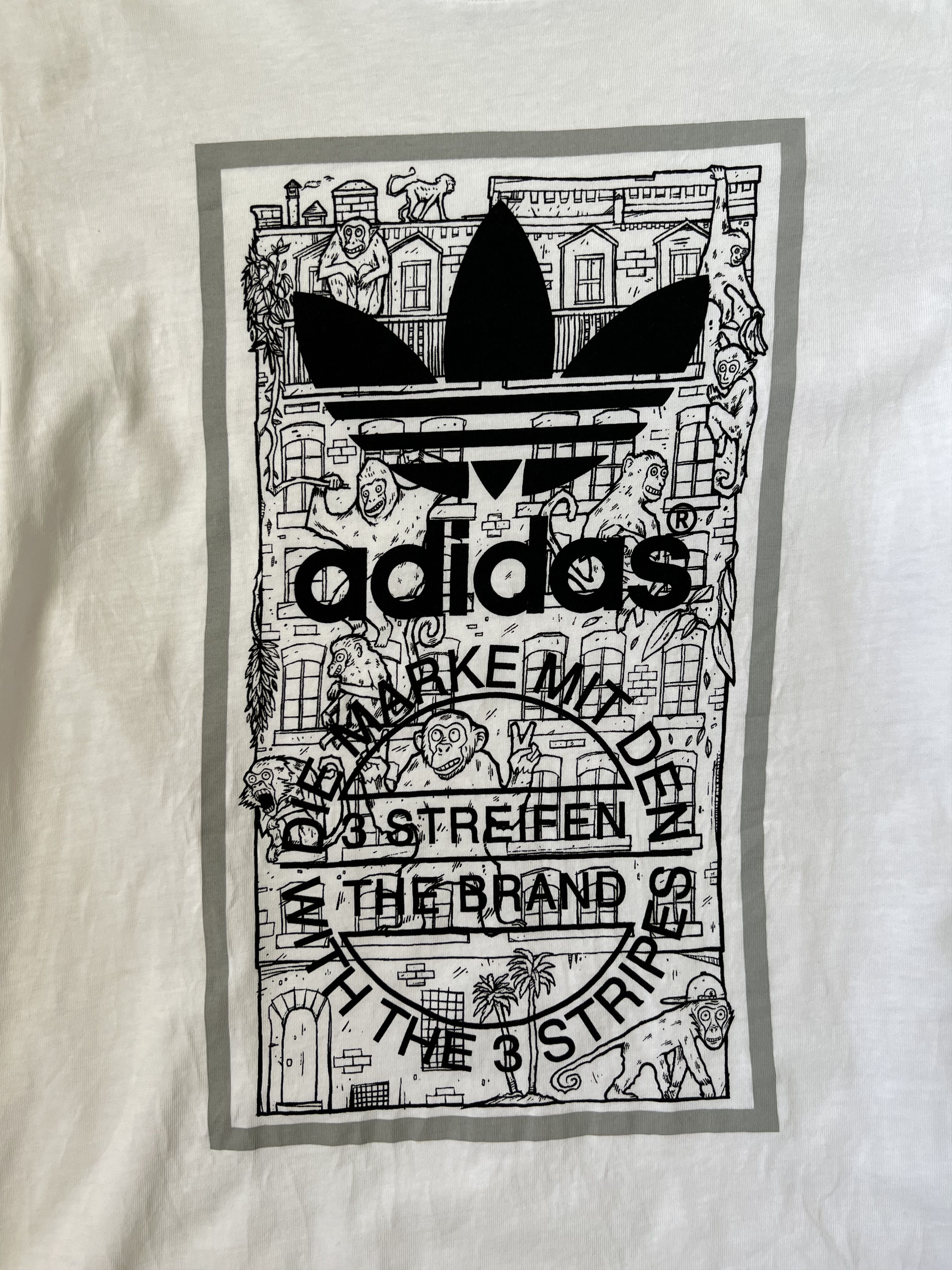 Adidas 💚 Adidas Originals Japan Store Exclusive Monkey White Tee Size US M / EU 48-50 / 2 - 3 Thumbnail