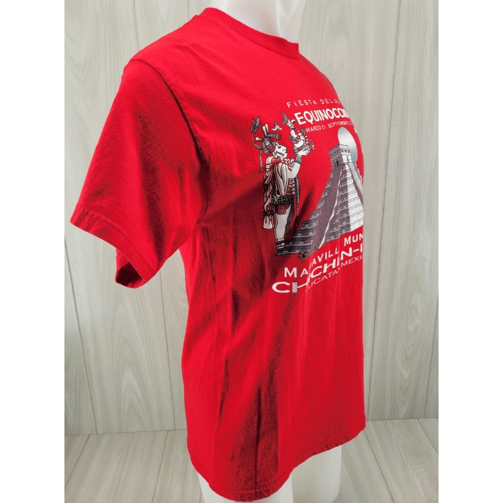 Vintage M&O KNITS Red Shirt T-Shirt Graphic Tee Men Adult Medium Equinoccio Maravilla Mundial Yucatan Mexico Vintage No Size US M / EU 48-50 / 2 - 4 Thumbnail