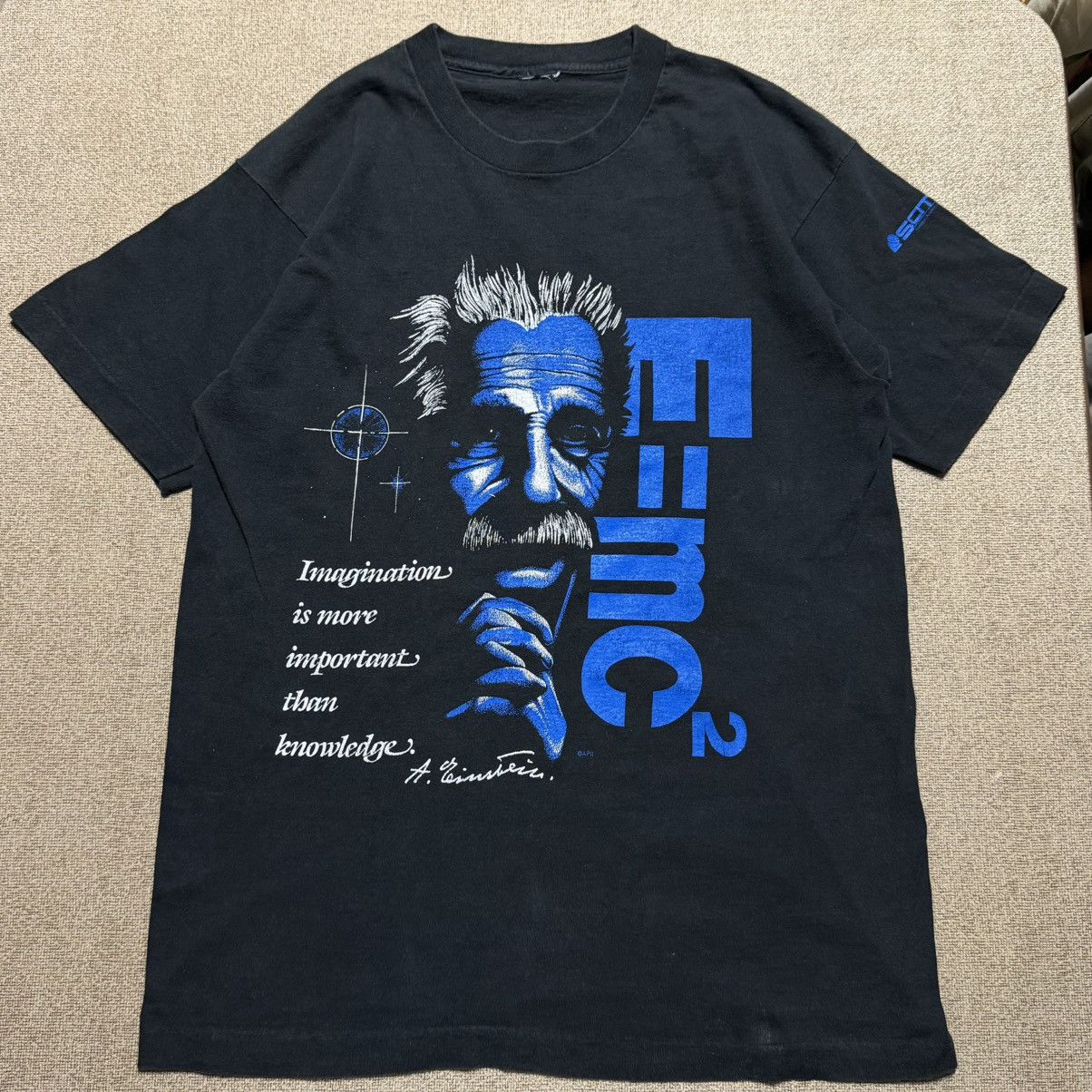 Fruit Of The Loom VTG 90s Albert Einstein Imagination Scitrek T-Shirt Rare XL Size US XL / EU 56 / 4 - 1 Thumbnail