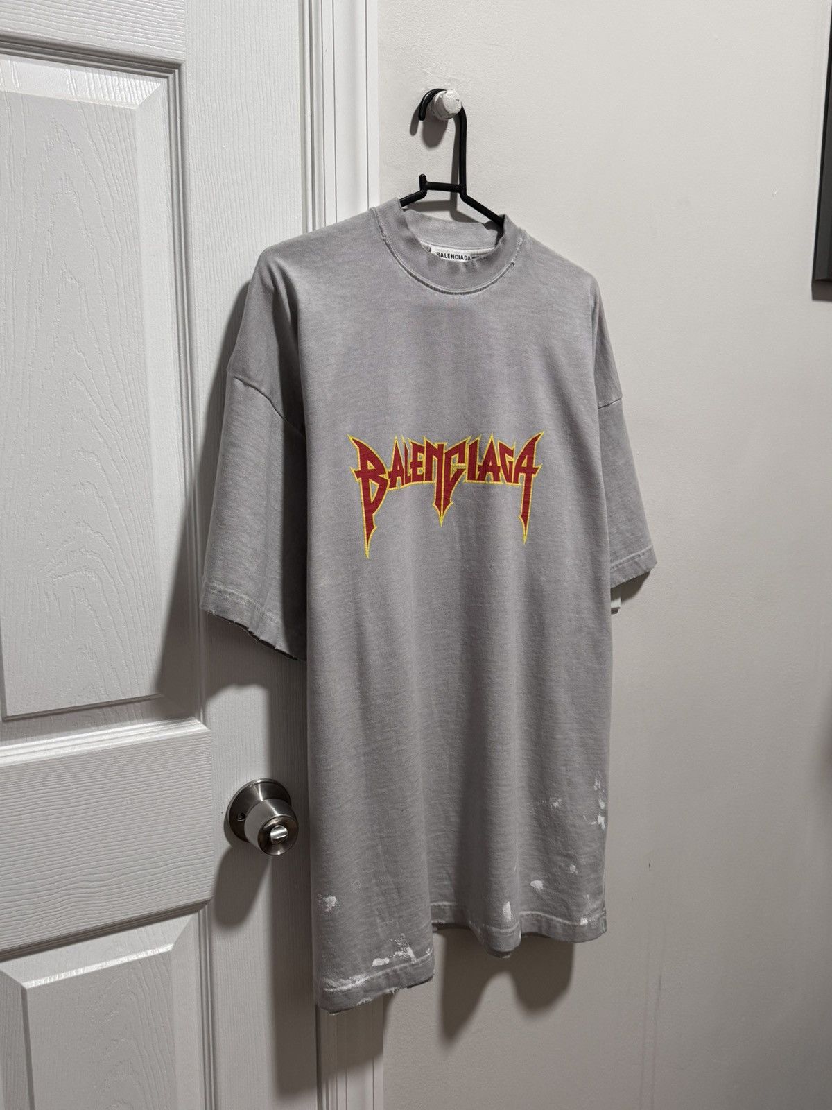 Balenciaga Balenciaga 2021 Rock Metal Logo T Shirt Size US S / EU 44-46 / 1 - 1 Thumbnail