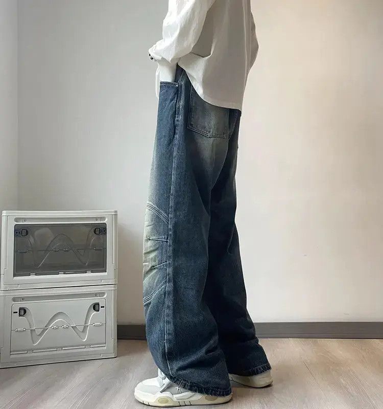 Japanese Brand Retro straight leg loose washed jeans Size US 32 / EU 48 - 2 Thumbnail