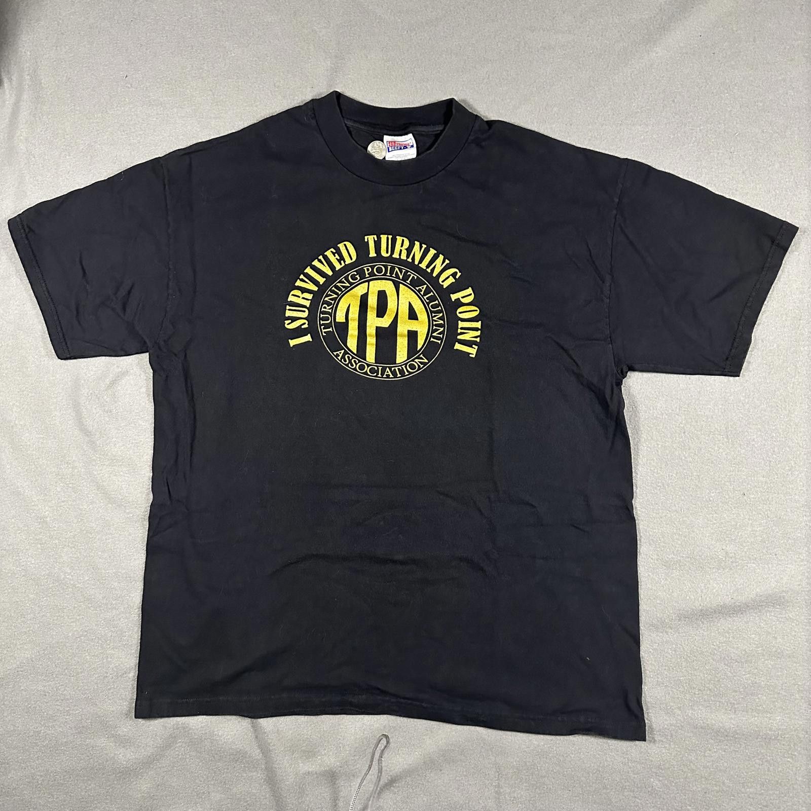 Hanes Hanes Men T-Shirt Regular XL Black Vintage Turning Point Size US XL / EU 56 / 4 - 1 Thumbnail