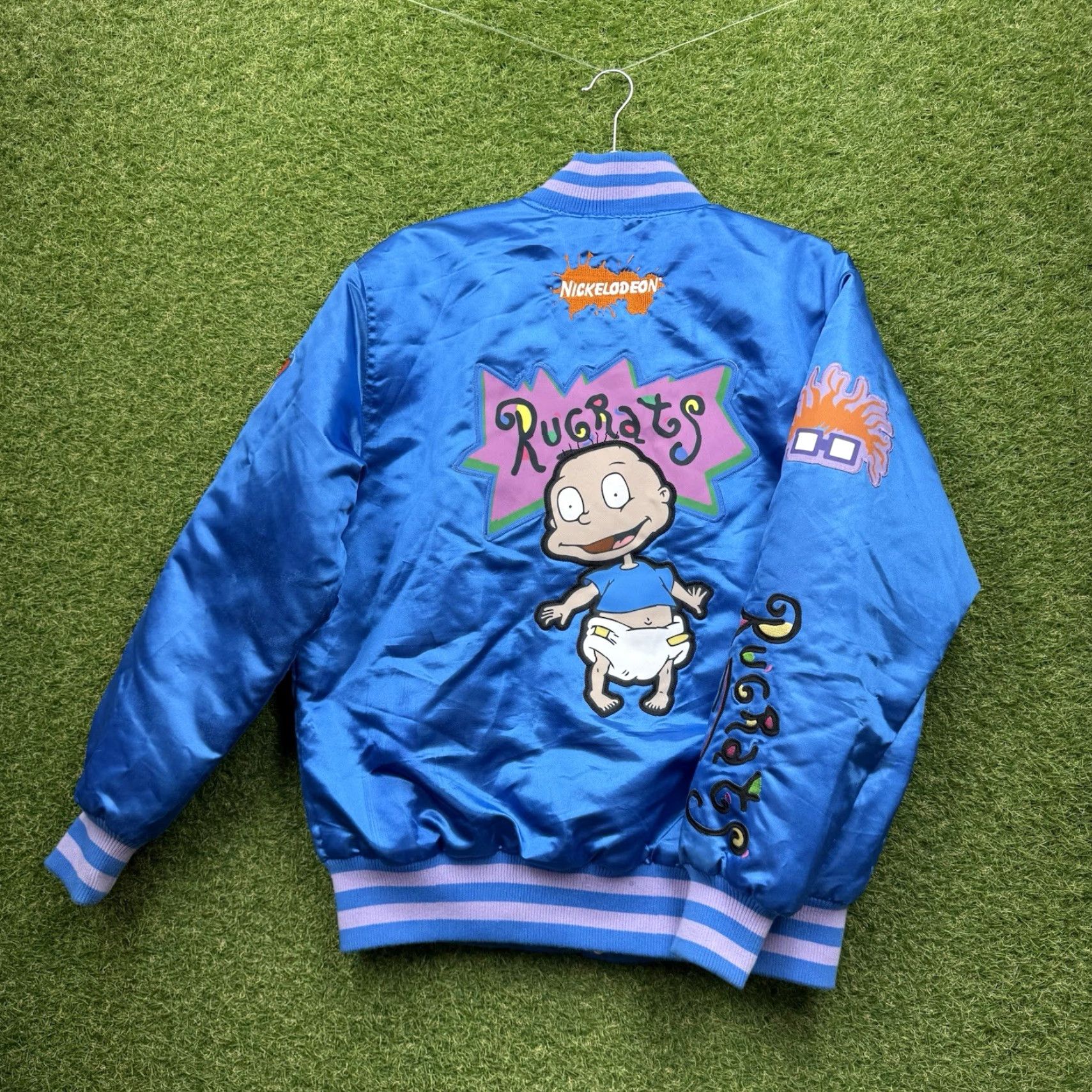Nickelodeon Headgear Classics Satin Jacket Mens Medium Blue Nickelodeon RUGRATS Varsity y2k Size US M / EU 48-50 / 2 - 2 Thumbnail