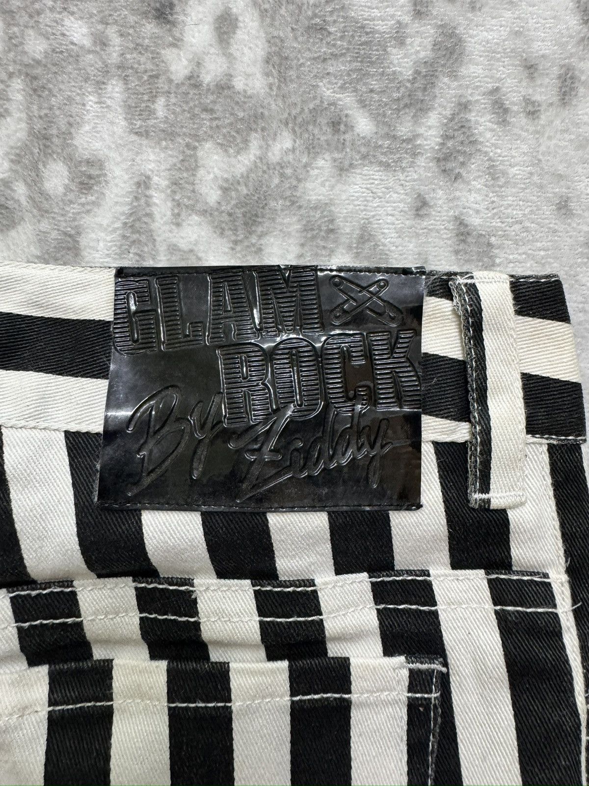 Japanese Brand GLAM ROCK BY ZIDDY Striped Low Rise Super Skinny Pants Size 28" / US 6 / IT 42 - 13 Thumbnail