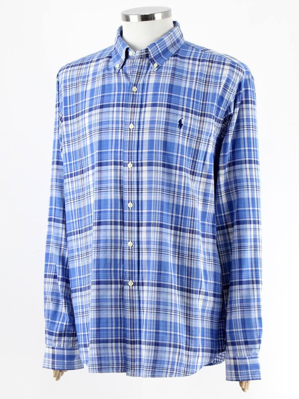 Polo Ralph Lauren POLO RALPH LAUREN Blue checkered shirt, 2 layers Size US XXL / EU 58 / 5 - 2 Thumbnail