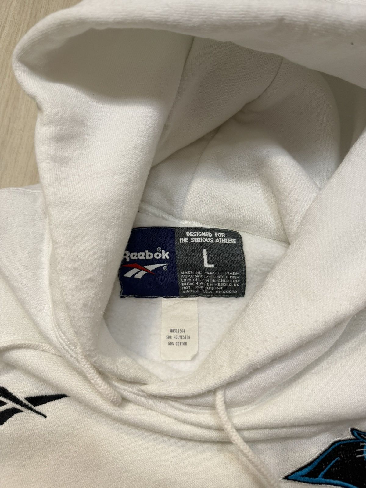 Reebok Reebok NFL Carolina Panthers White Pullover Hoodie Size US L / EU 52-54 / 3 - 4 Thumbnail