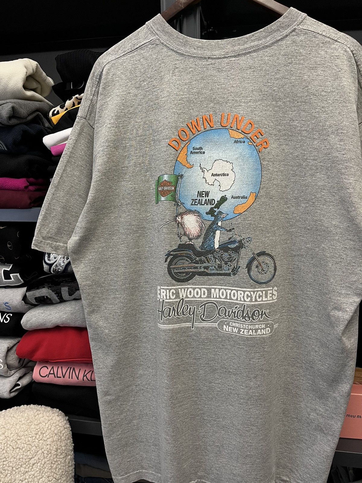 Harley Davidson Vintage 2000’s Harley Davidson New Zealand T-shirt Size US XL / EU 56 / 4 - 6 Thumbnail