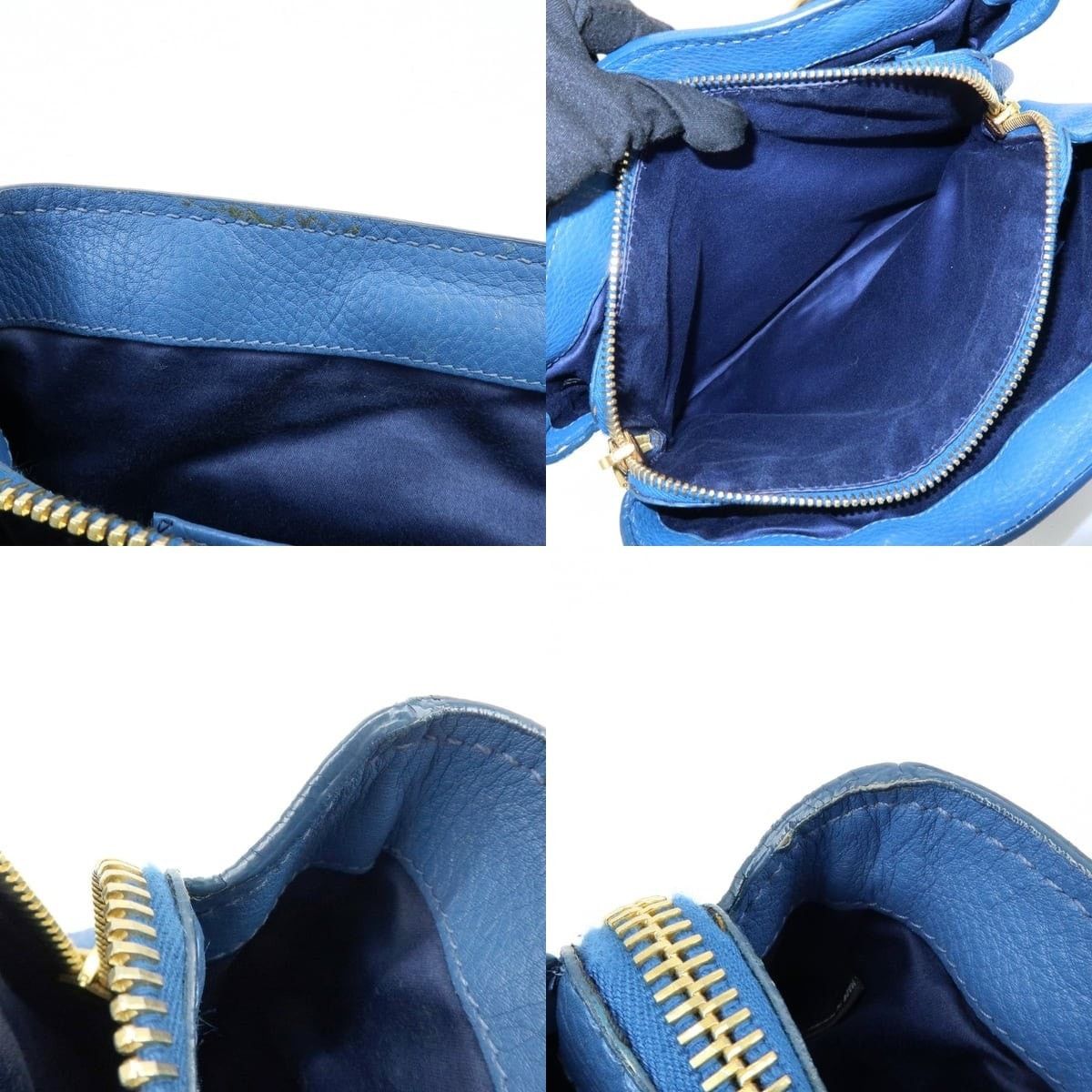 Miu Miu Miu Miu Logo Calfskin Shoulder Bag Blue Size ONE SIZE - 7 Thumbnail