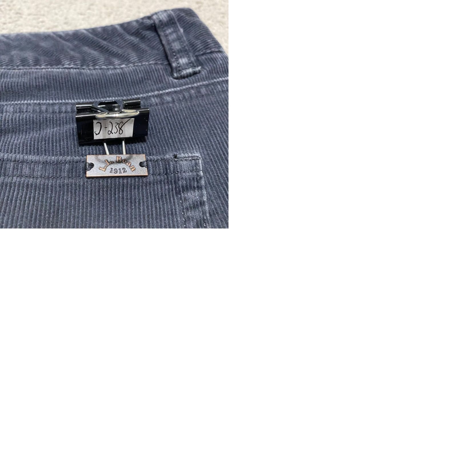 Vintage L.L Bean Jeans Womens 14P Petites Gray Corduroy Straight Leg High Rise Size 24" / US 00 / IT 34 - 9 Thumbnail