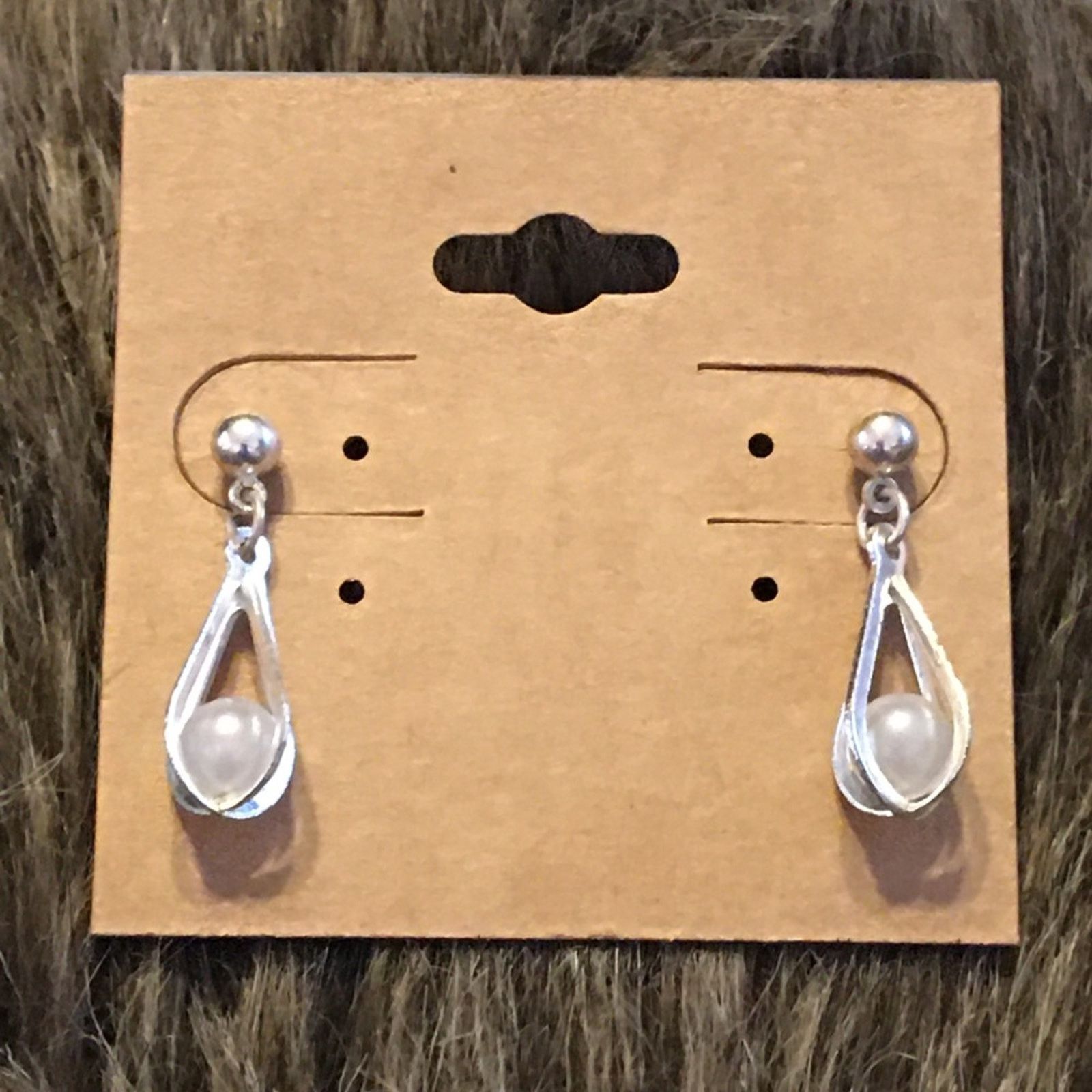 Vintage Vintage silver tone caged faux pearl earrings Size ONE SIZE - 2 Thumbnail