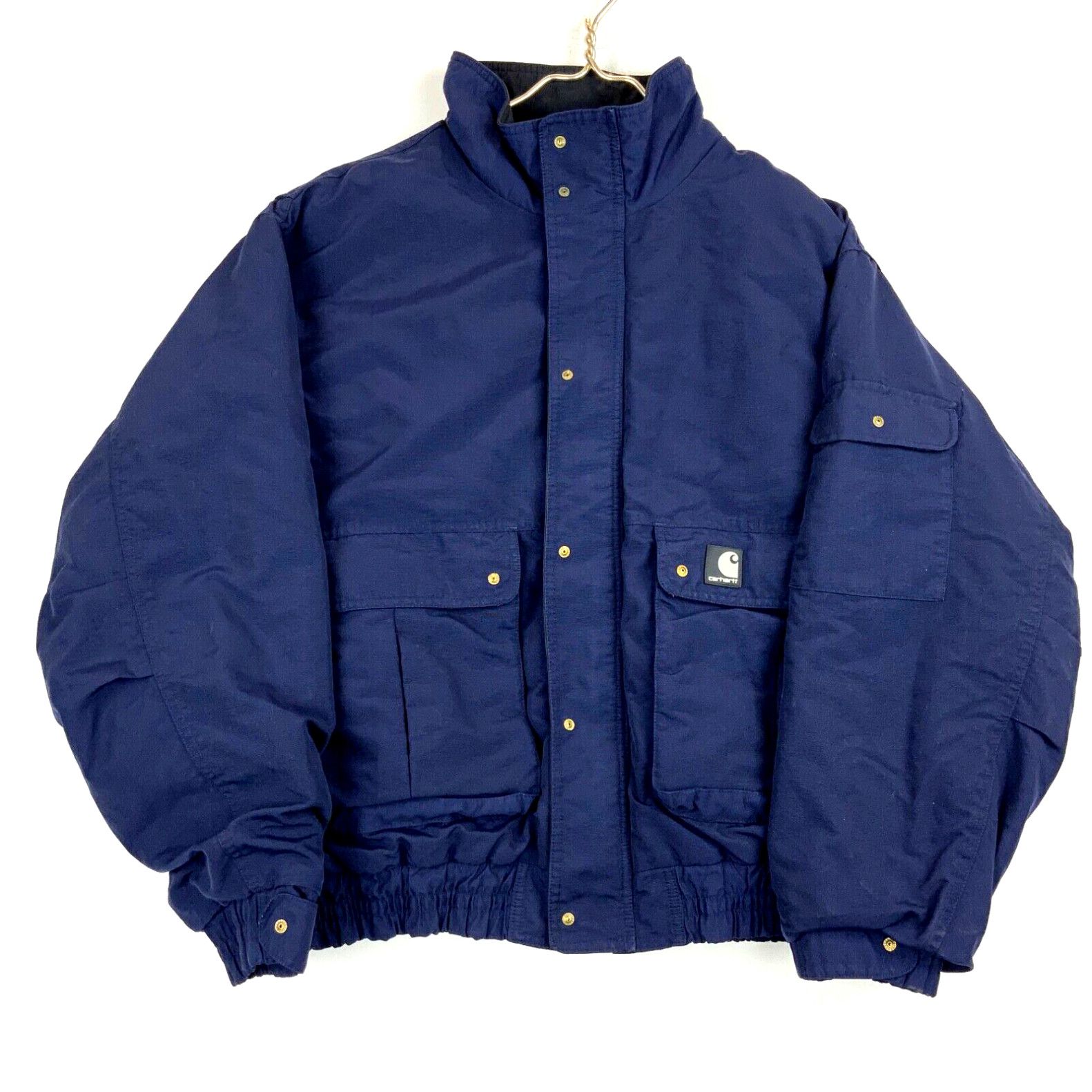 image of Vintage Carhartt Full Zip Puffer Jacket Size 2Xl Blue Workwear in White, Men's